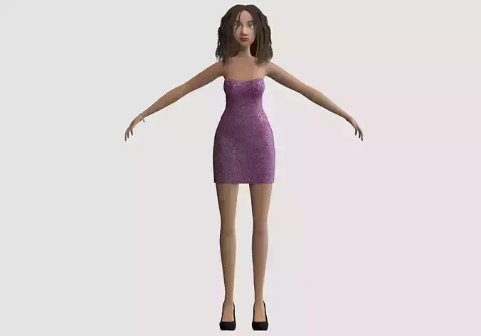 pretty party woman  3D model