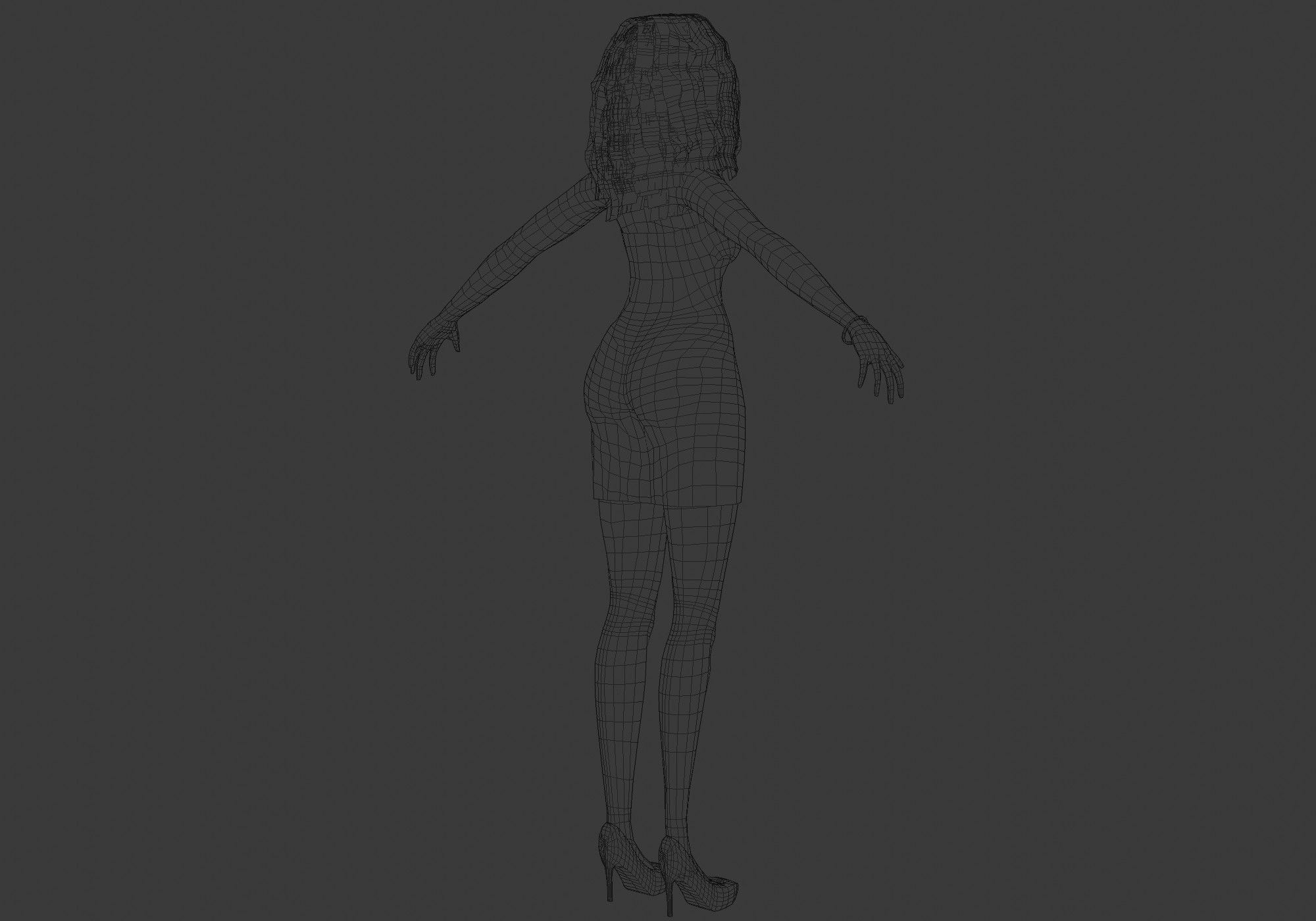 pretty party woman 3D model_8