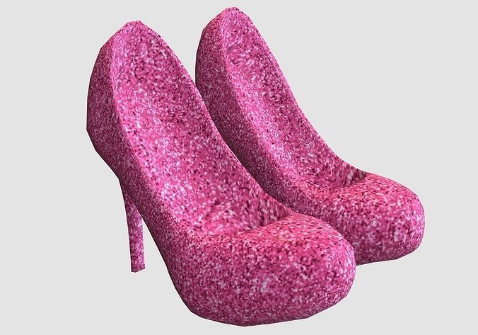 pink sparkle shoes  3D model