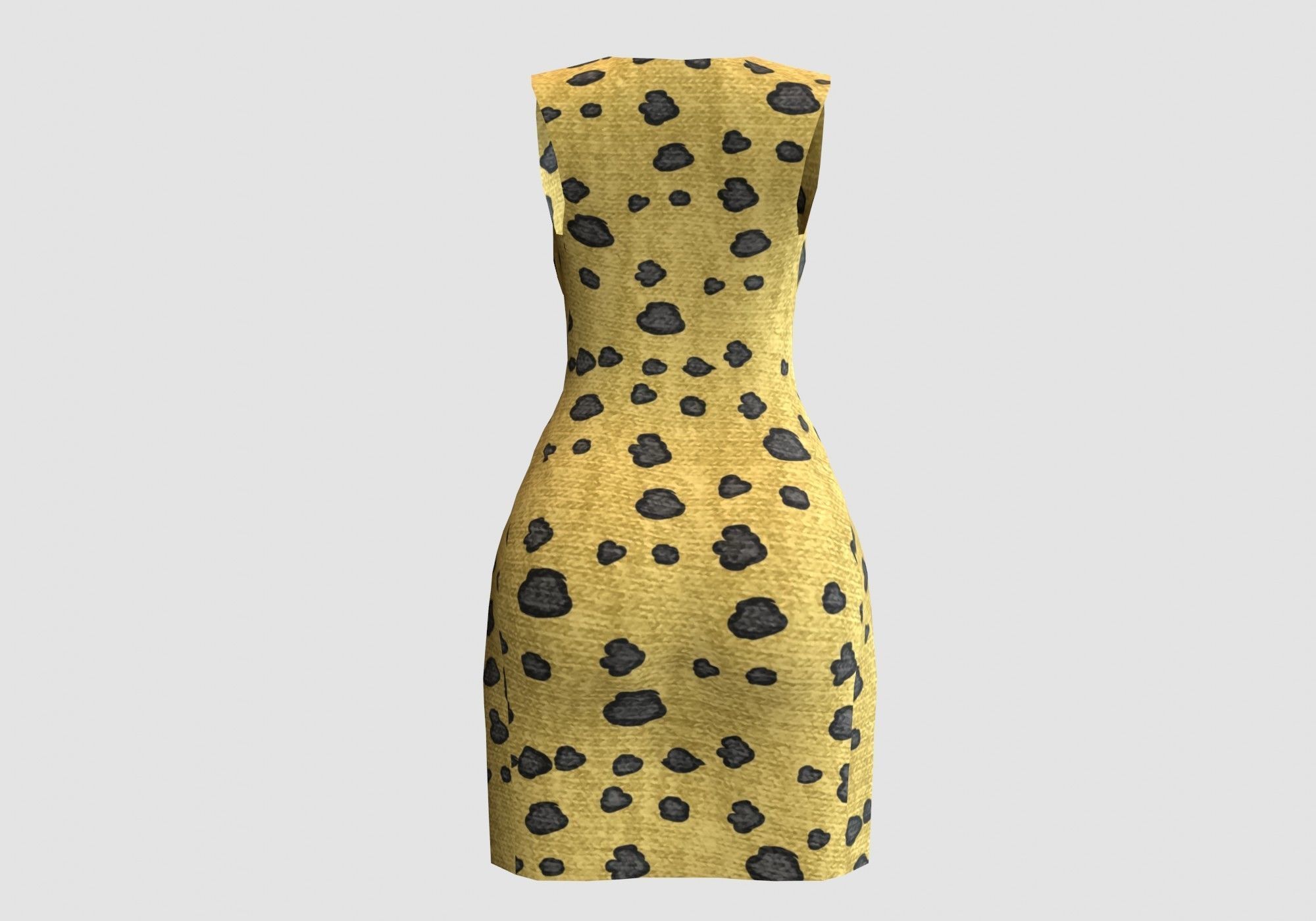 leopard pattern dress 3D model_4