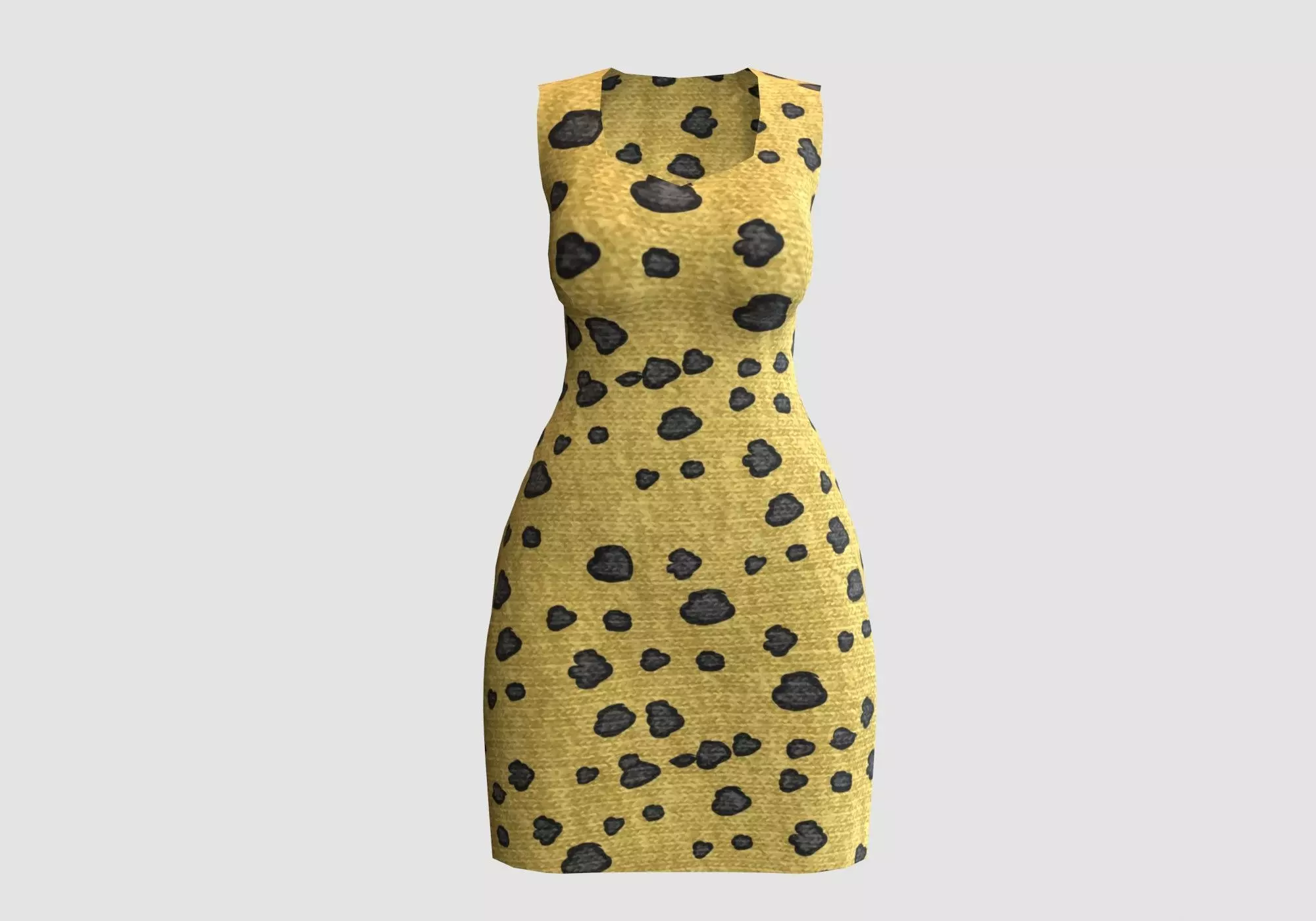 leopard pattern dress 3D model_0