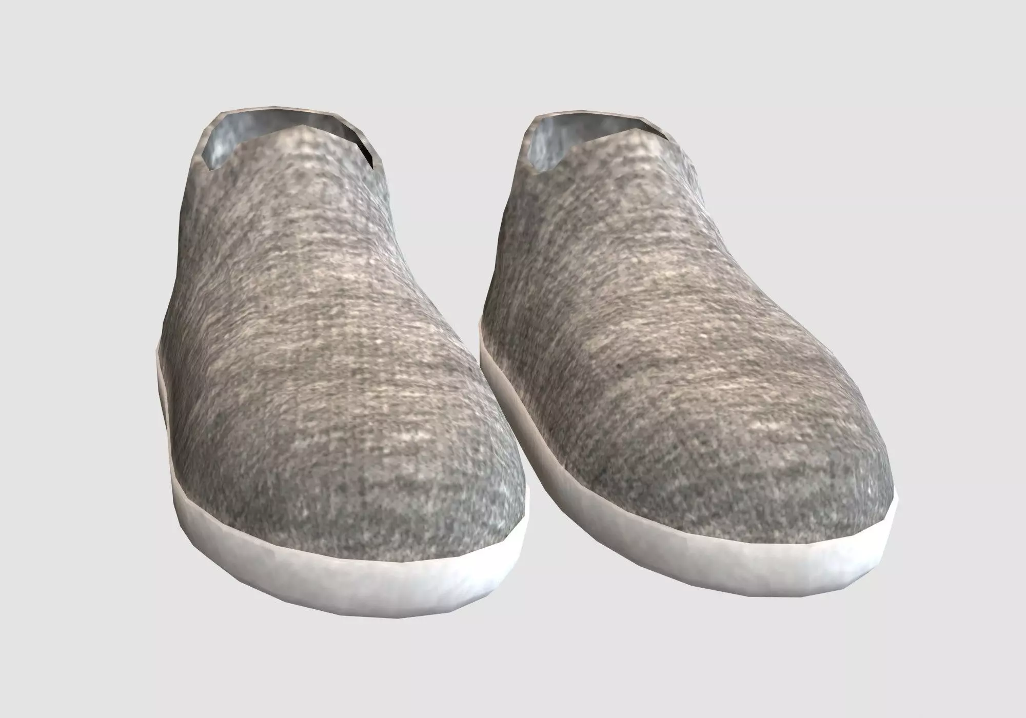 gray simple shoes 3D model_0