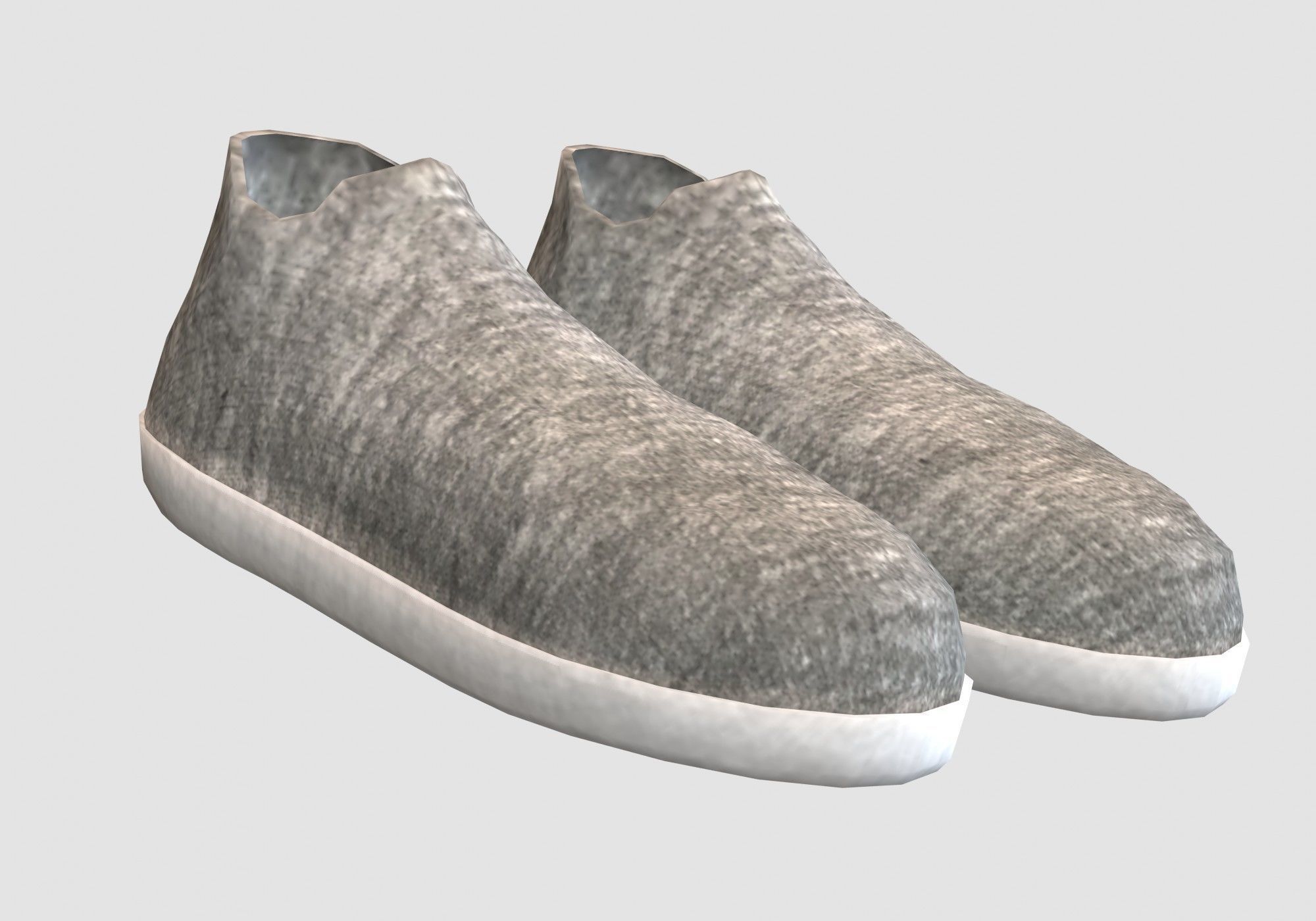 gray simple shoes 3D model_1