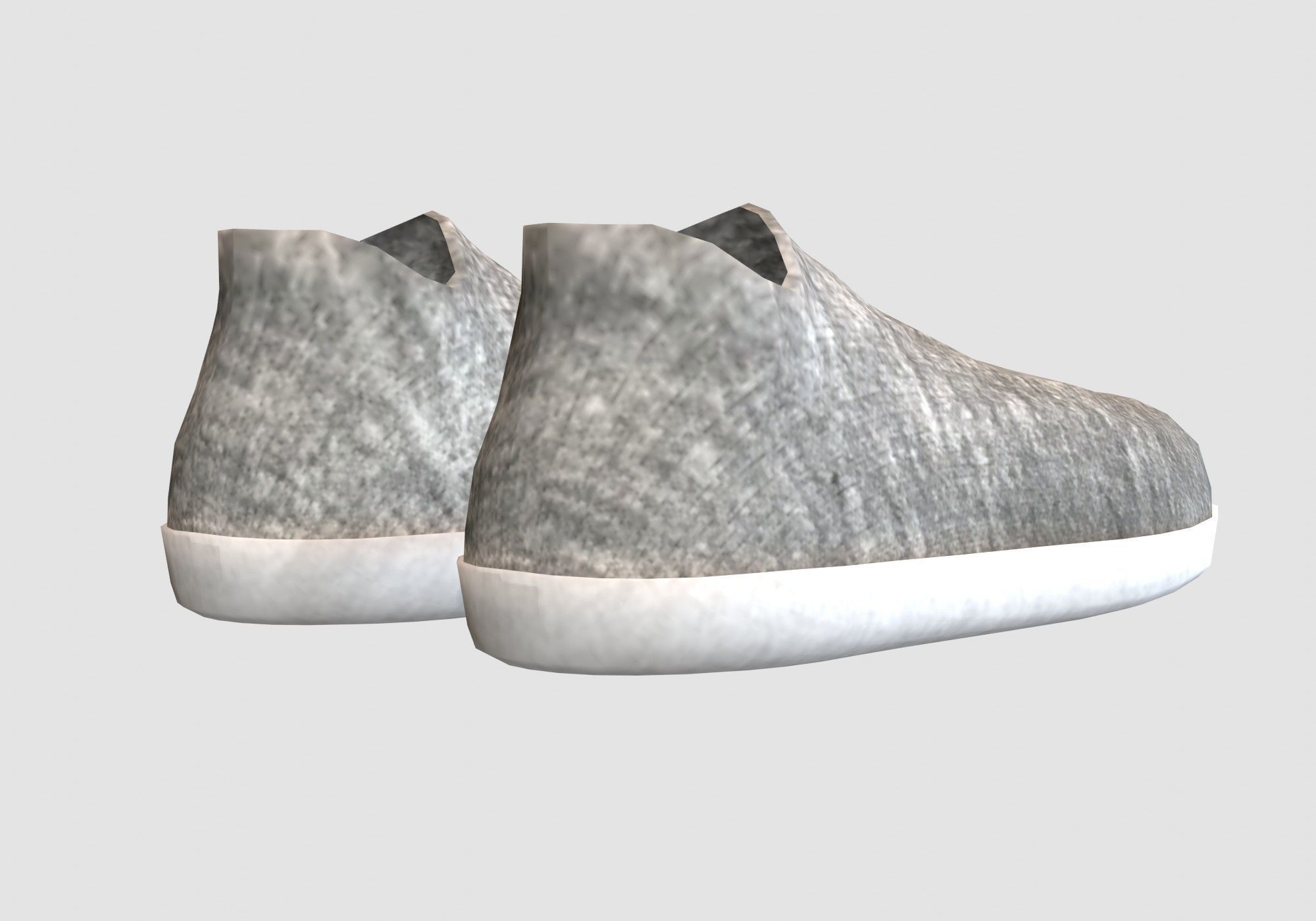 gray simple shoes 3D model_3
