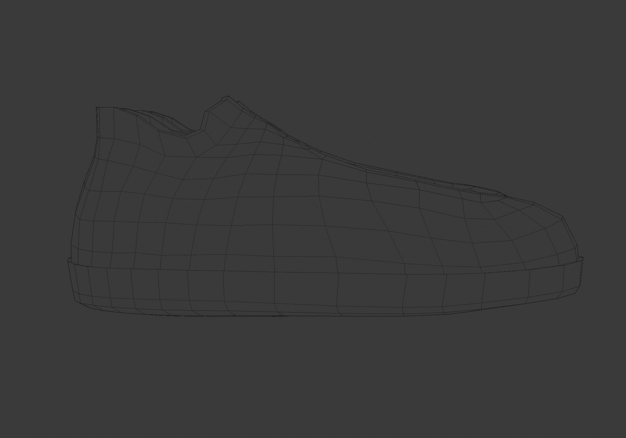 gray simple shoes 3D model_7