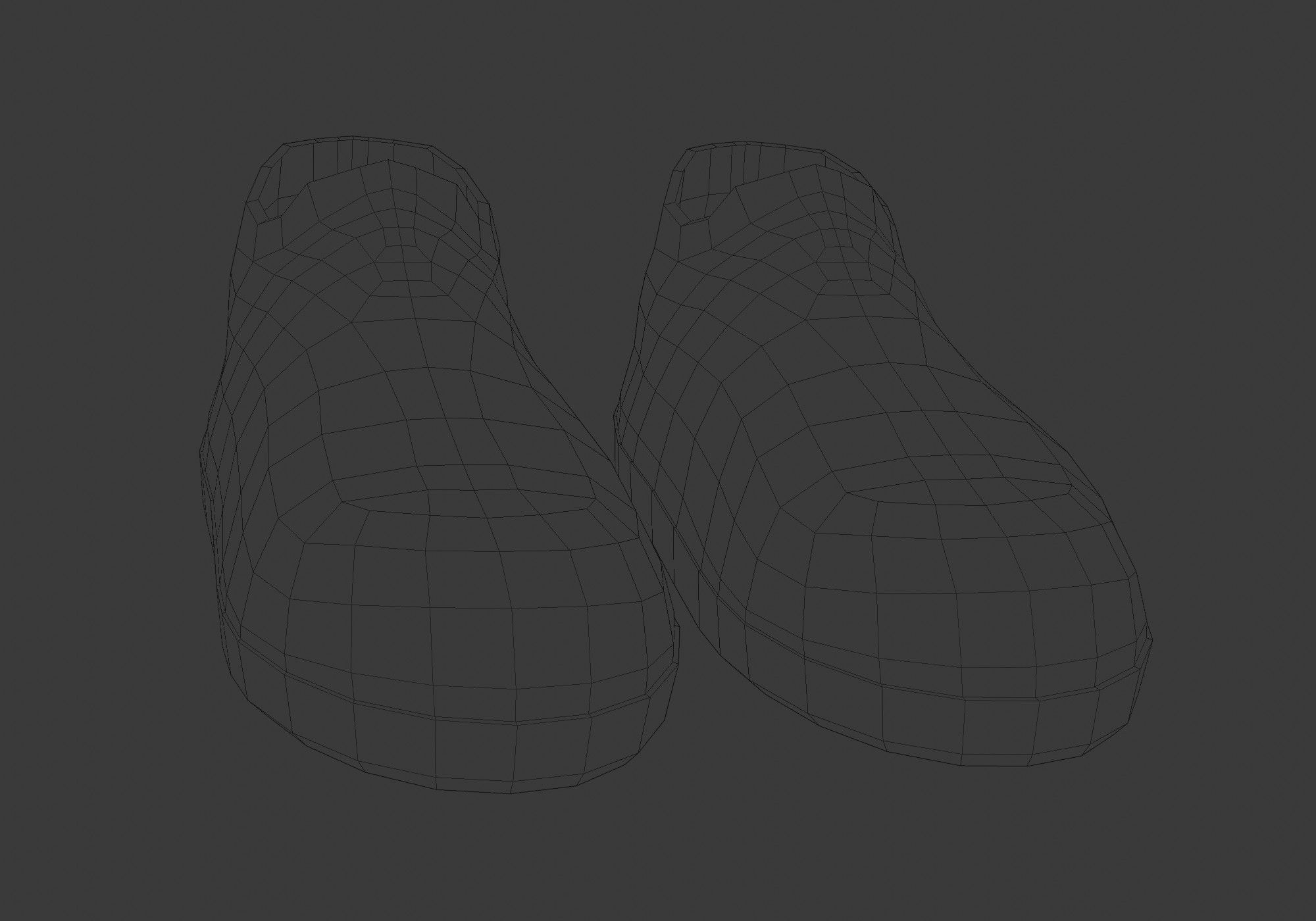 gray simple shoes 3D model_5