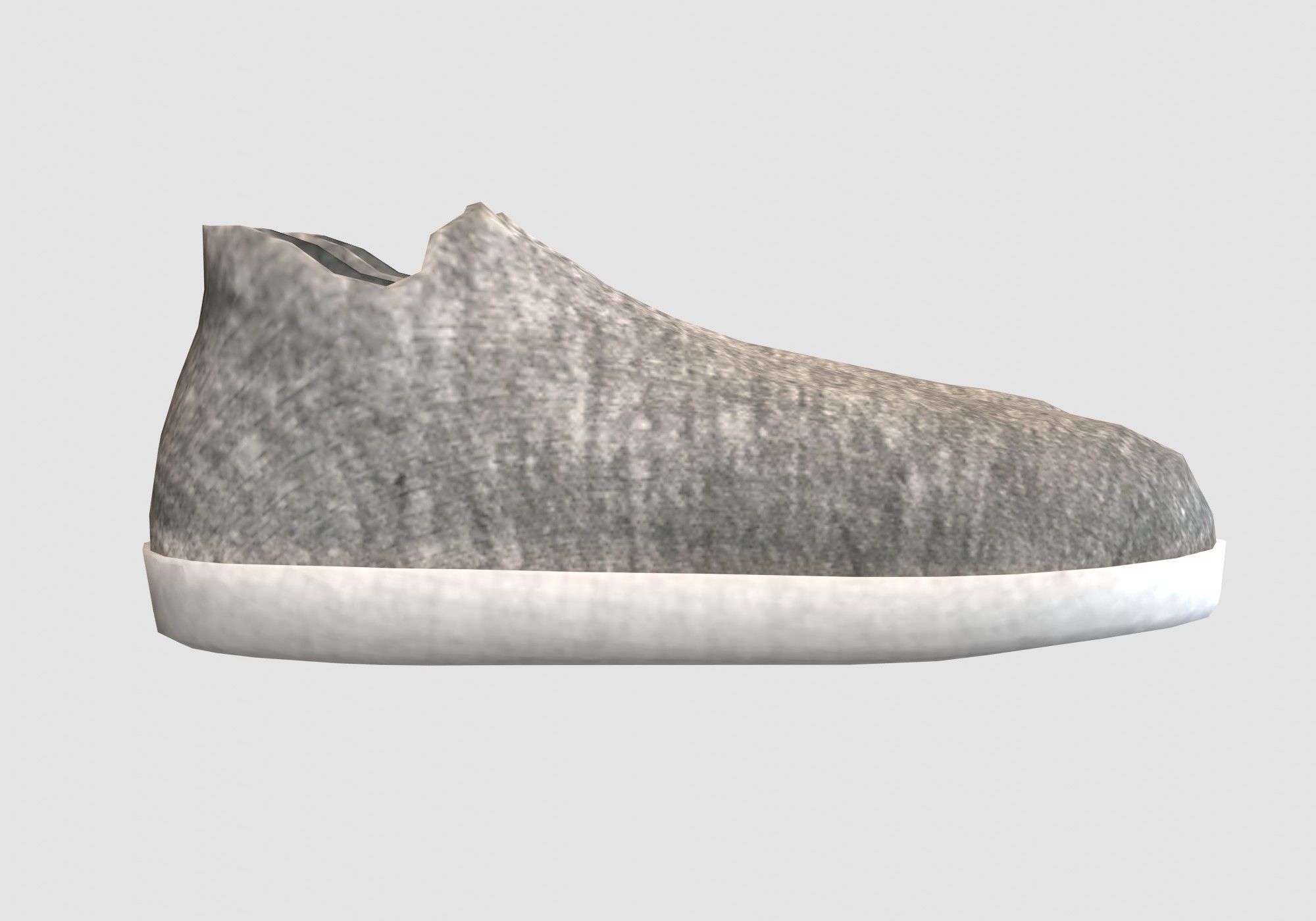 gray simple shoes 3D model_2