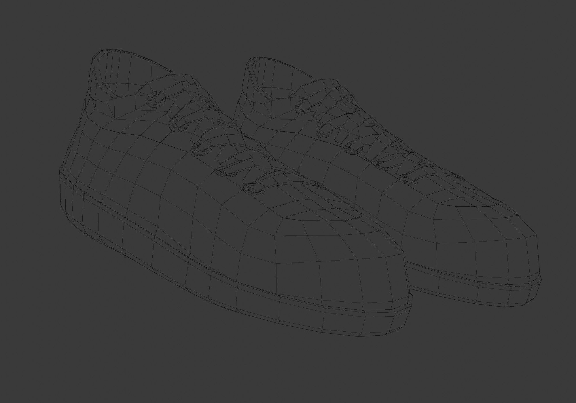 gray basic shoes  3D model_6