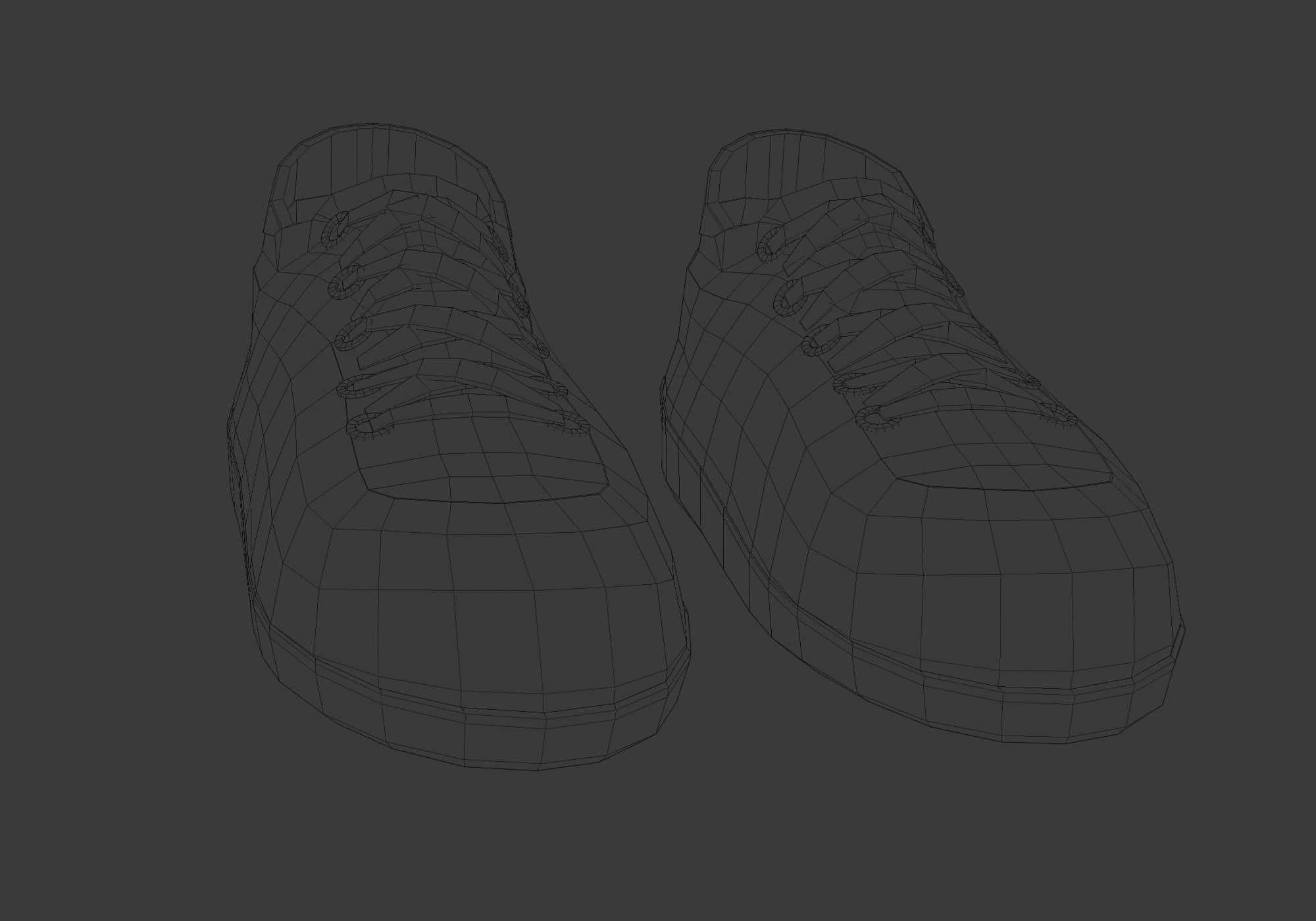 gray basic shoes  3D model_5