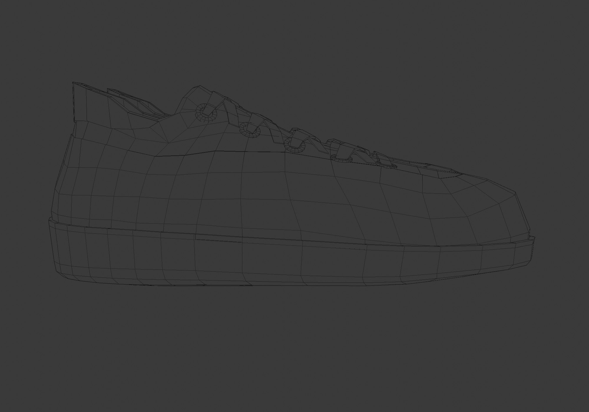 gray basic shoes  3D model_7