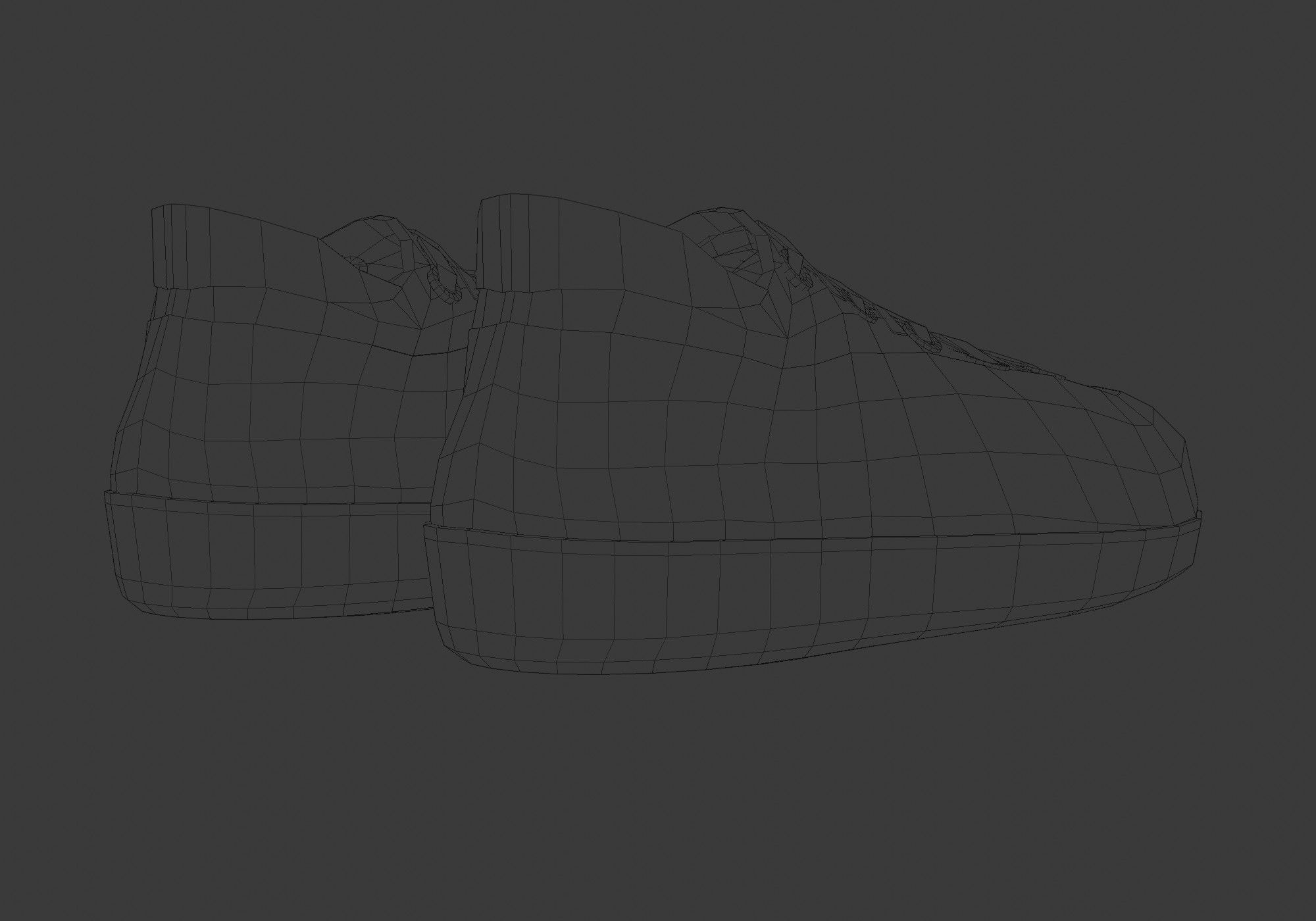 gray basic shoes  3D model_8
