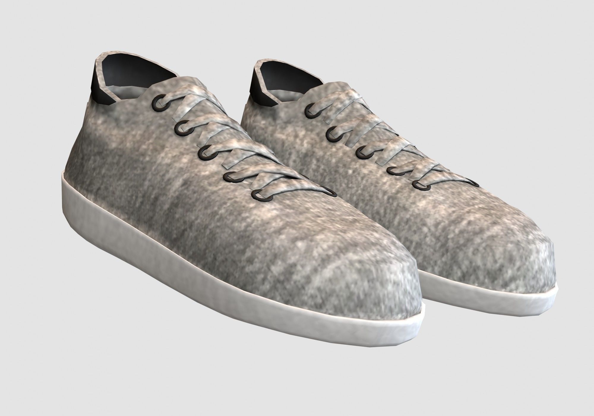gray basic shoes  3D model_1