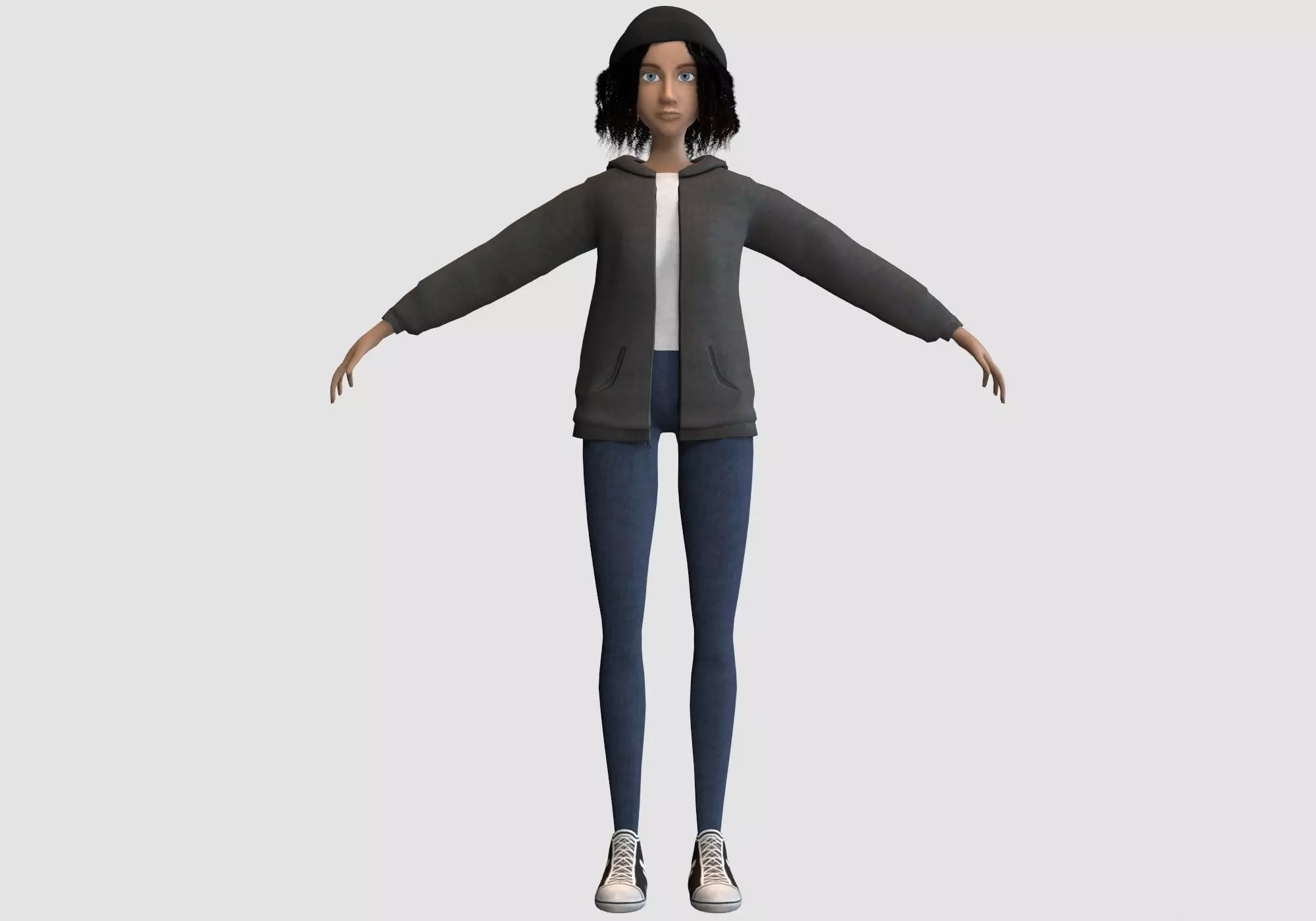 cool dressed woman 3D model