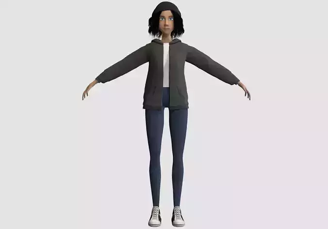cool dressed woman  3D model