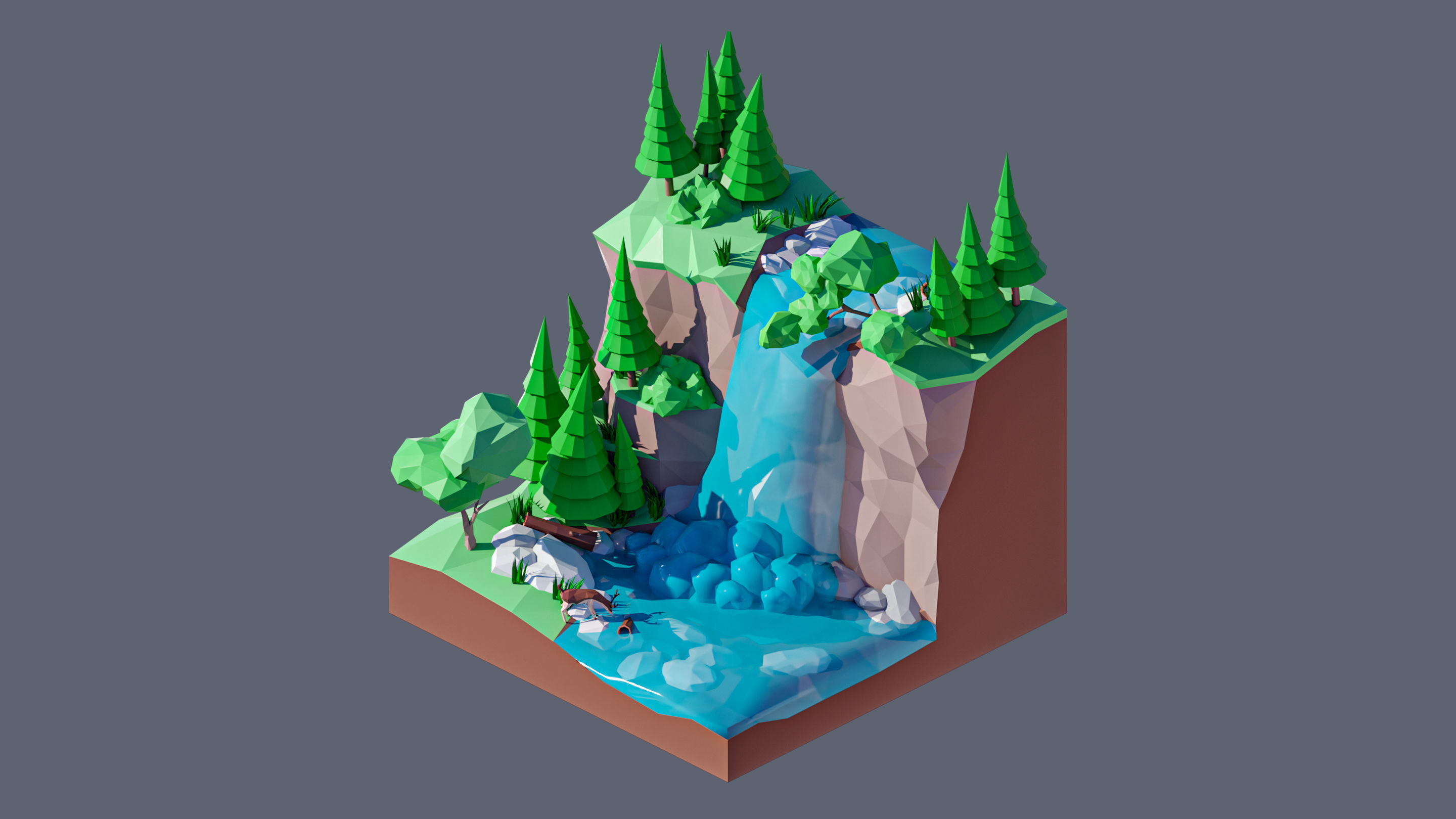 Worlds Square Low-poly 3D model_27
