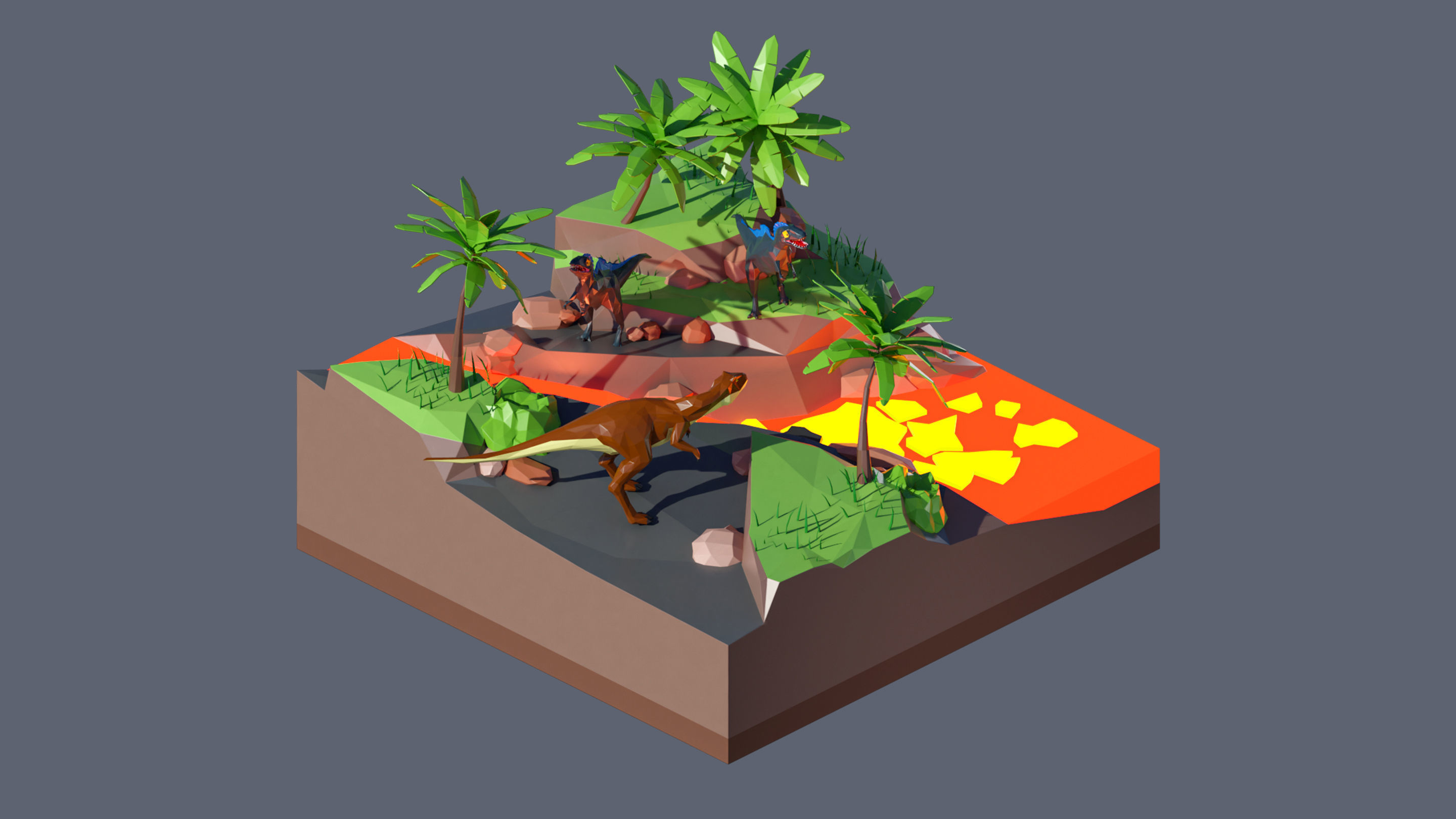 Worlds Square Low-poly 3D model_22