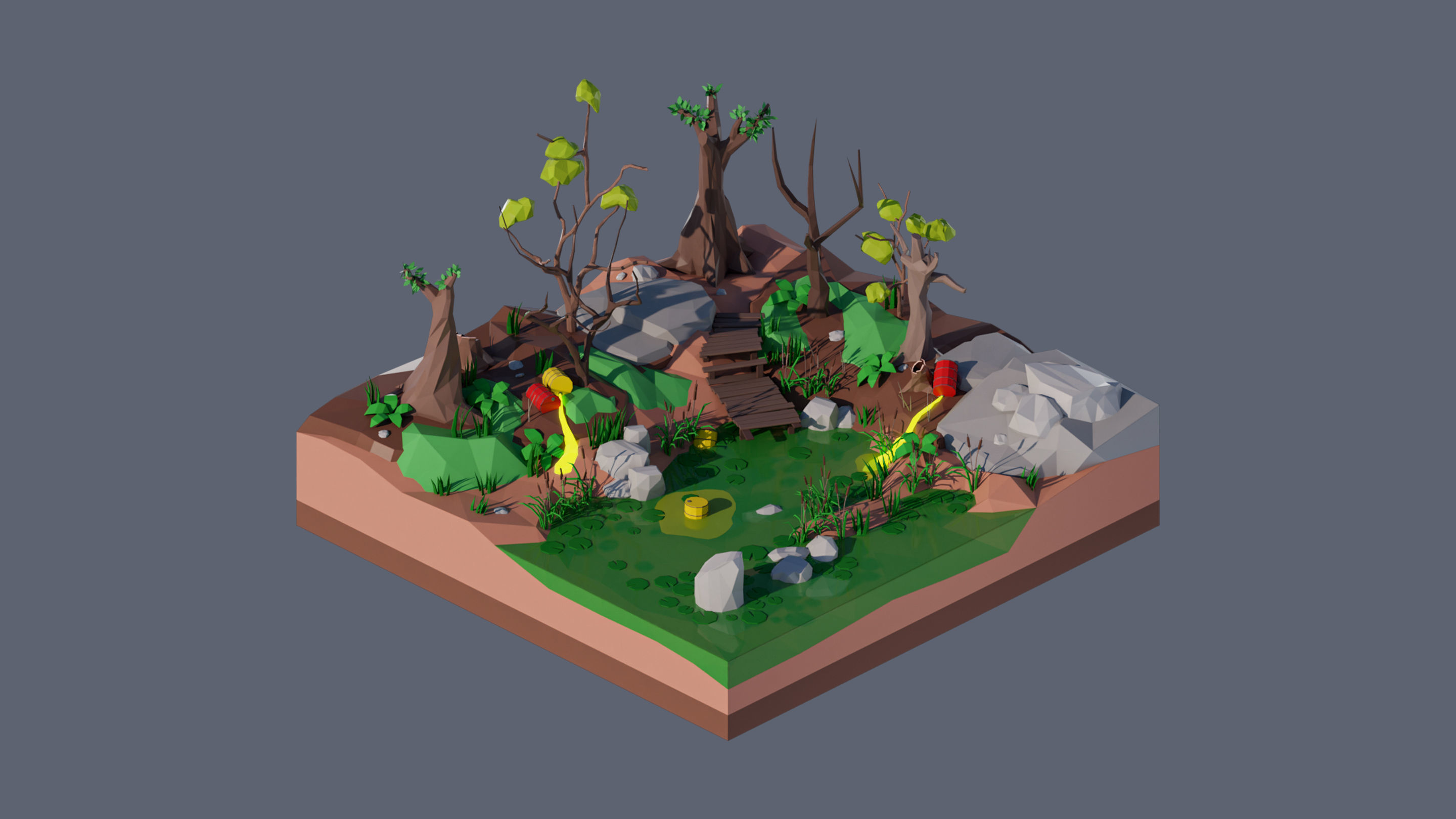 Worlds Square Low-poly 3D model_26