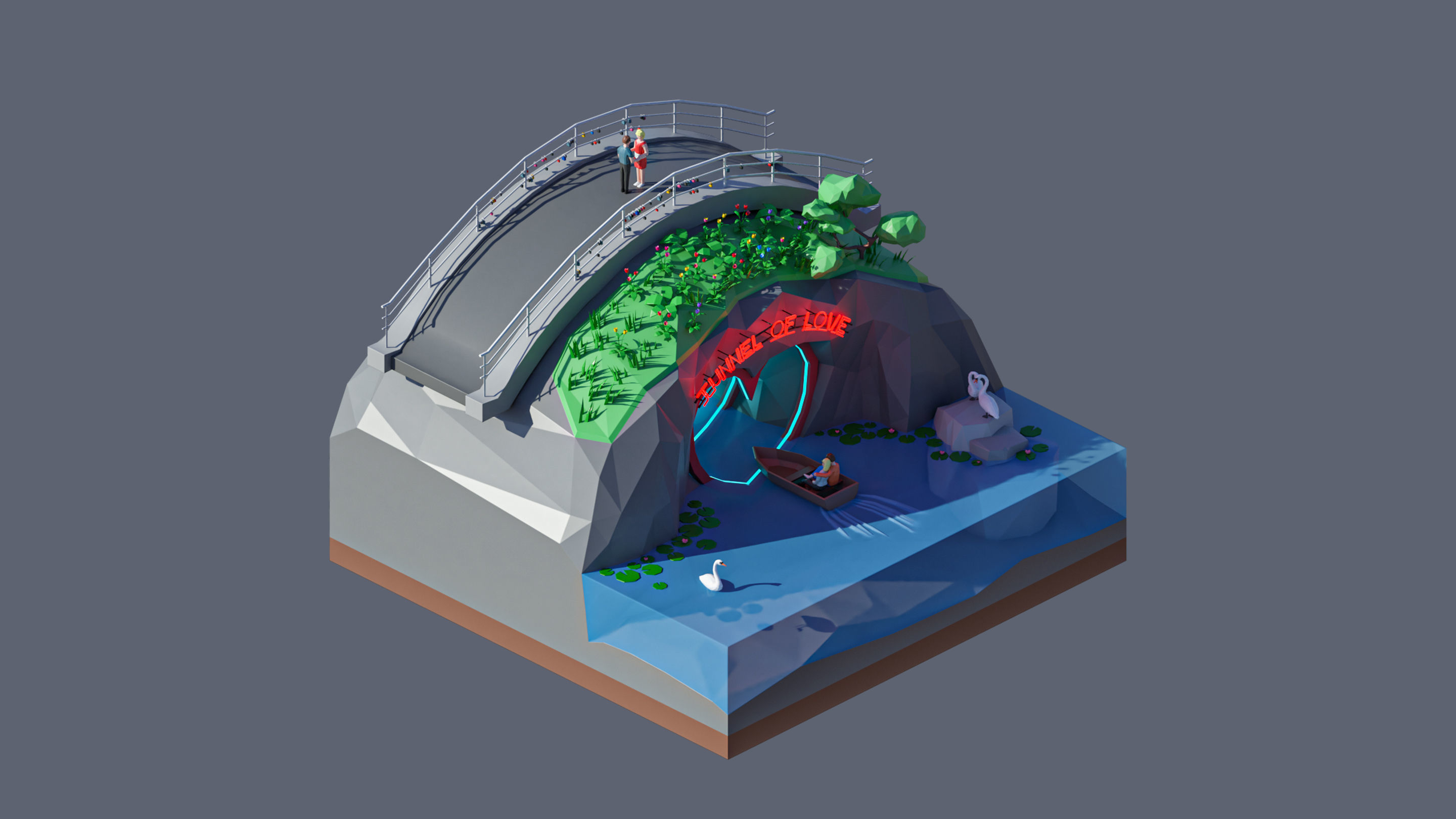 Worlds Square Low-poly 3D model_60