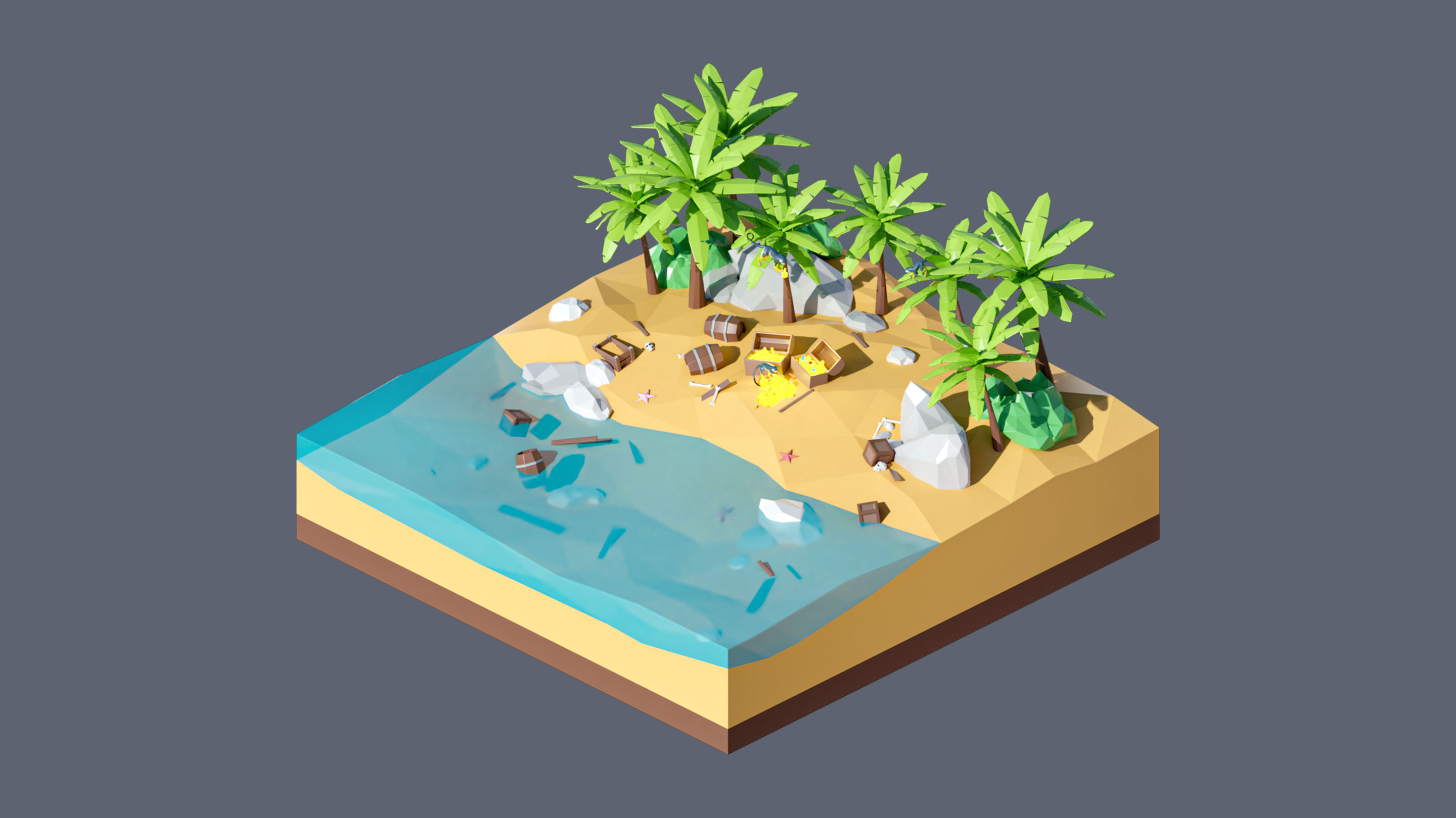 Worlds Square Low-poly 3D model_28