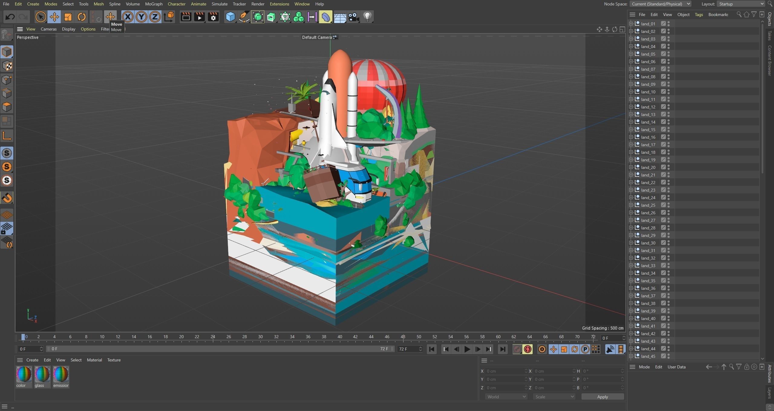 Worlds Square Low-poly 3D model_112