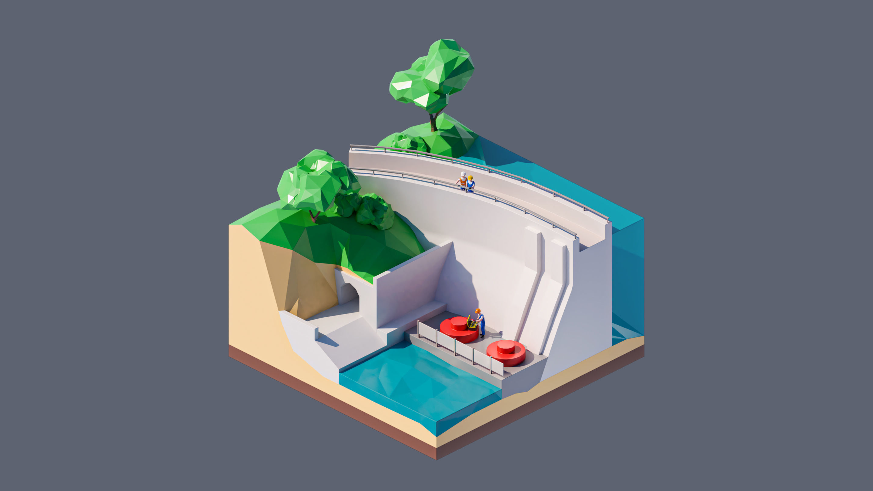 Worlds Square Low-poly 3D model_106
