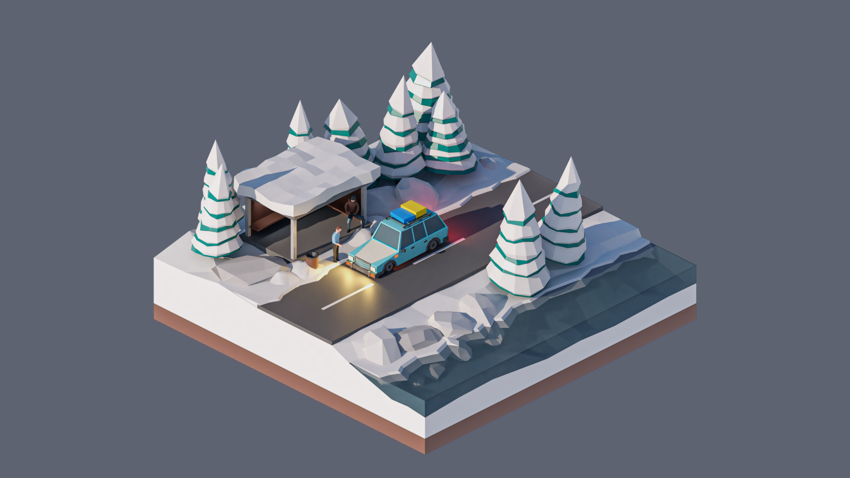 Worlds Square Low-poly 3D model_72