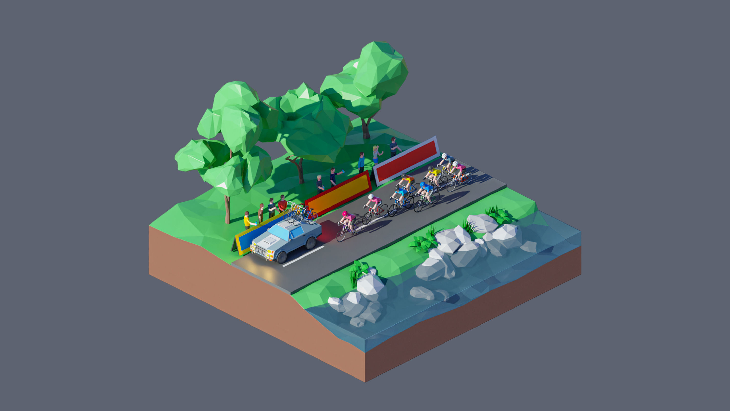 Worlds Square Low-poly 3D model_71