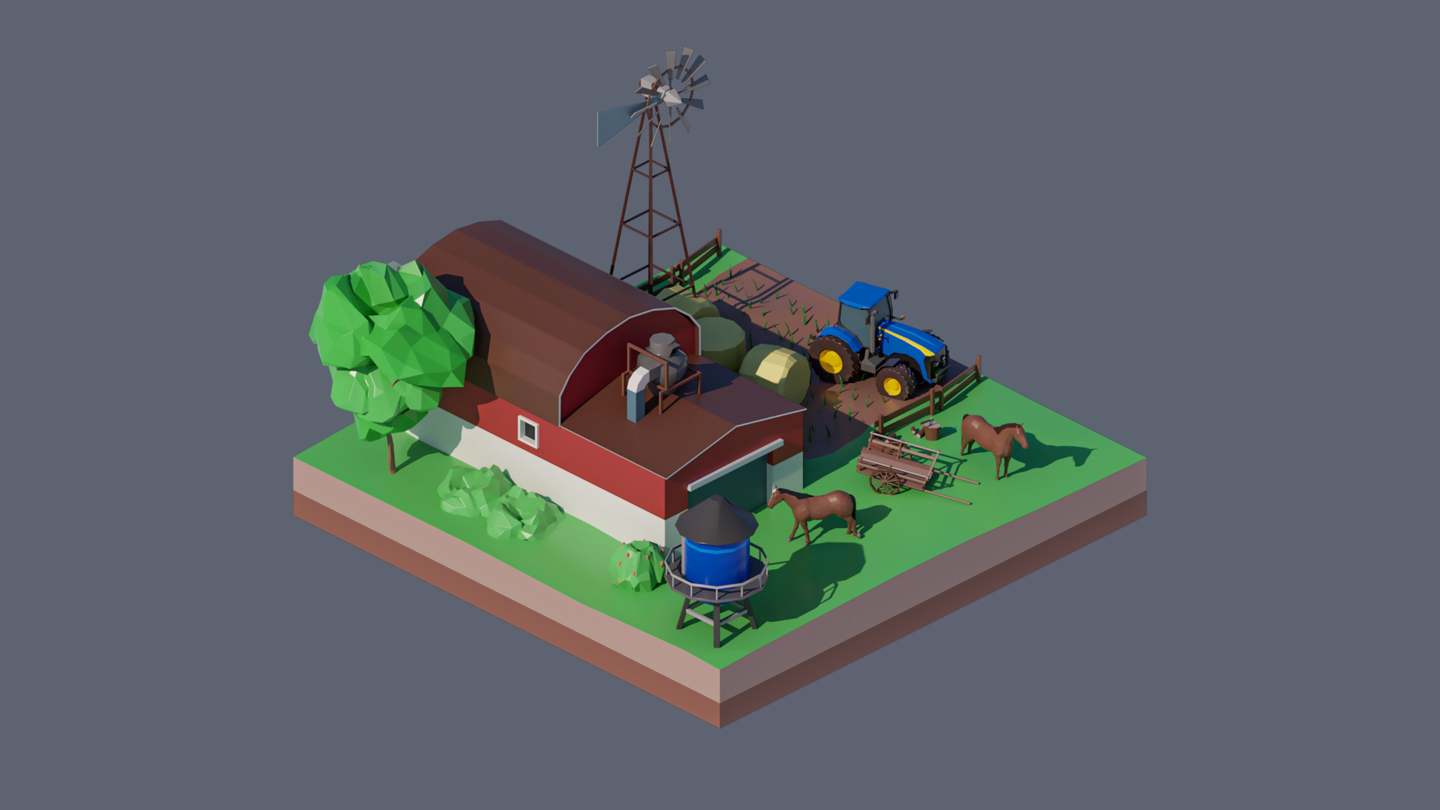 Worlds Square Low-poly 3D model_73