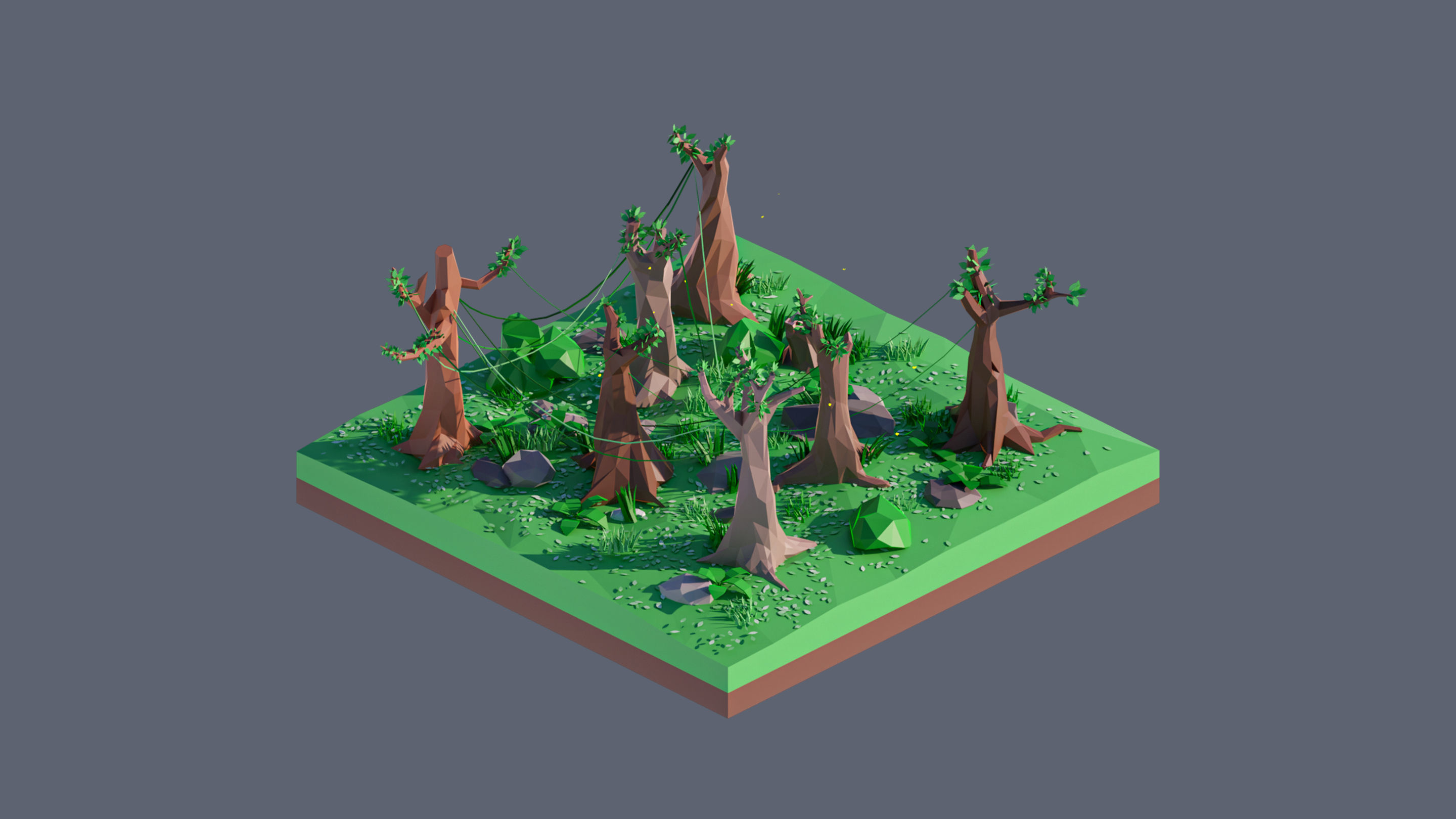 Worlds Square Low-poly 3D model_97