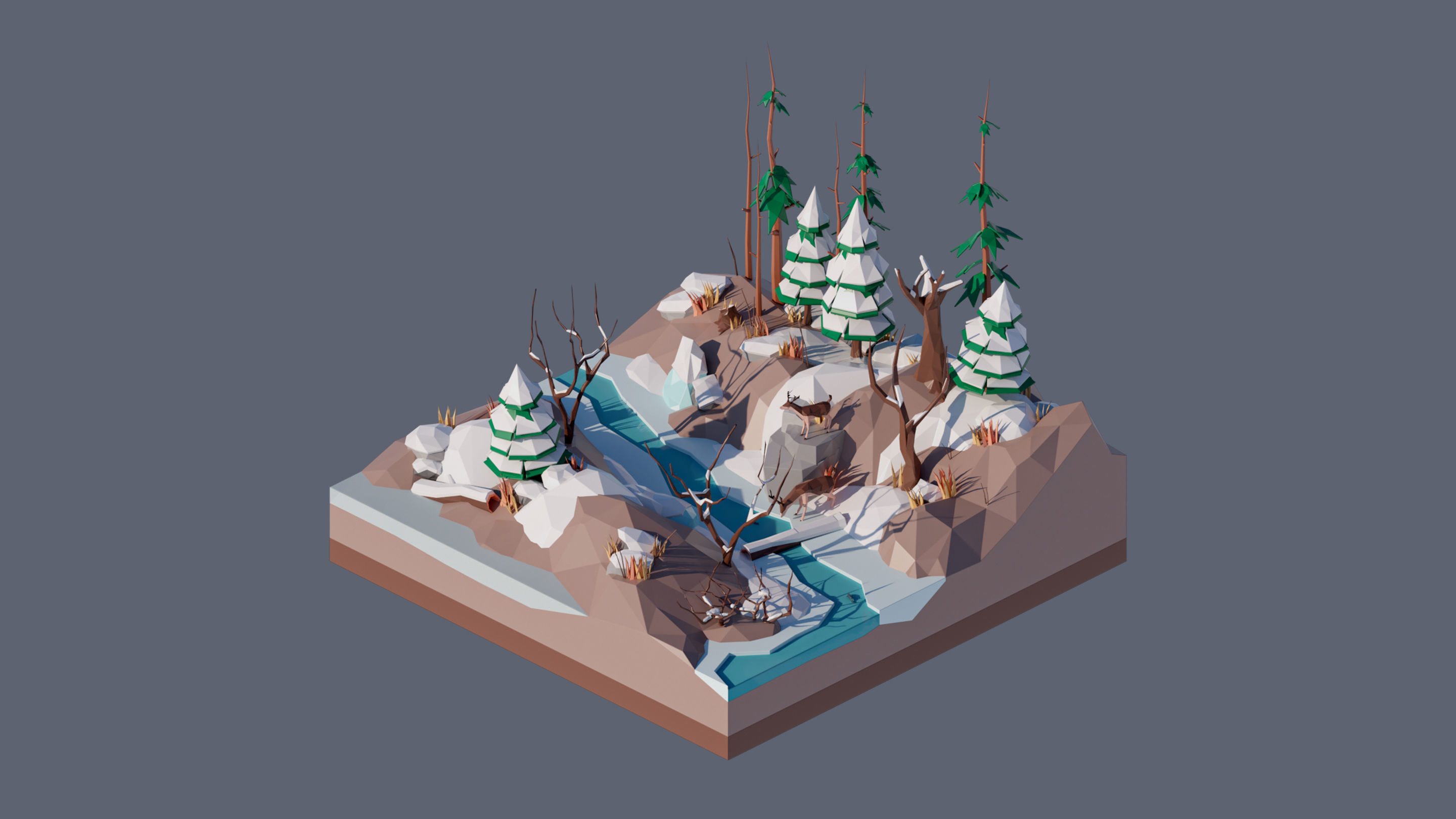 Worlds Square Low-poly 3D model_64