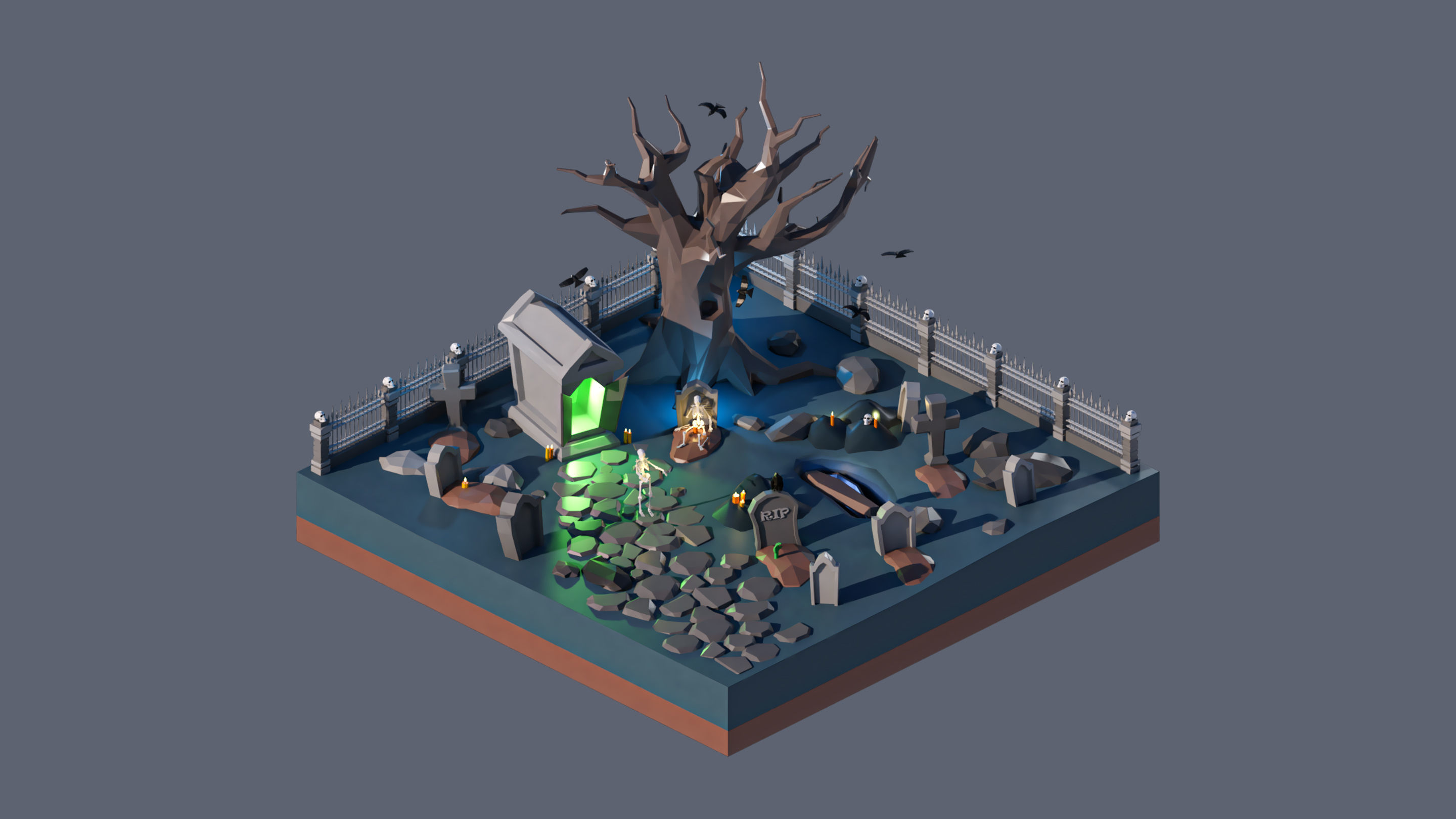 Worlds Square Low-poly 3D model_66