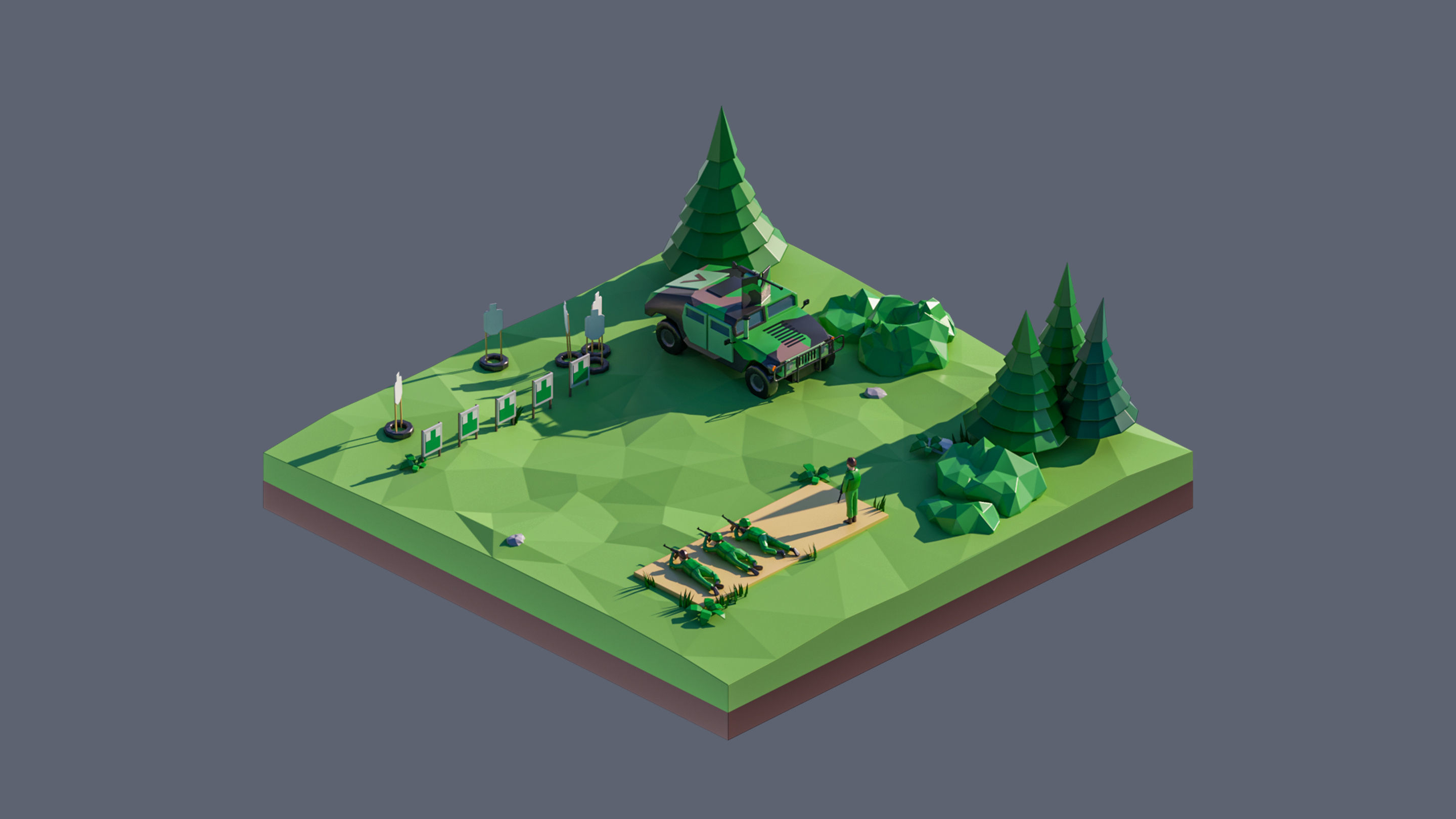 Worlds Square Low-poly 3D model_86