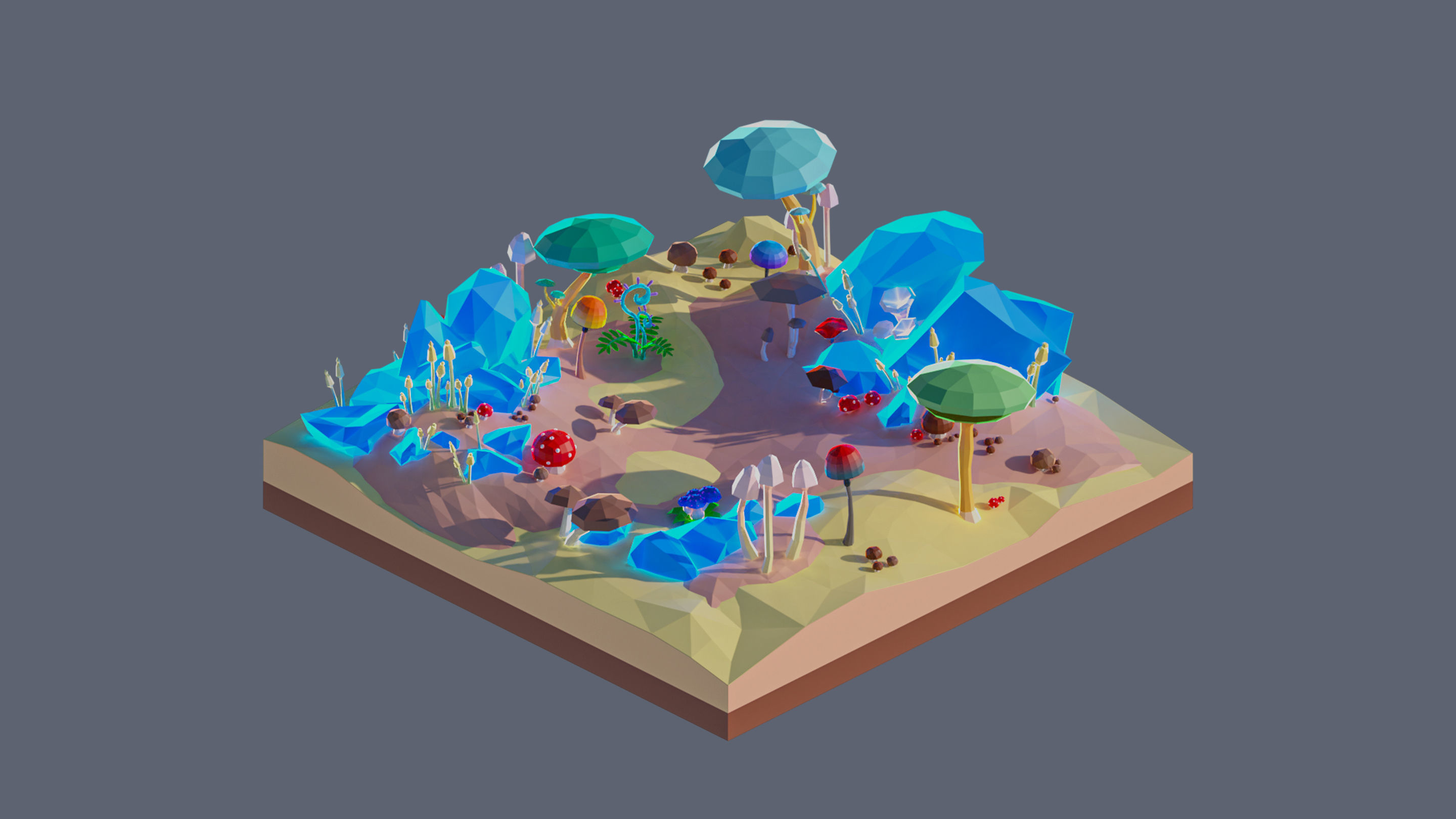 Worlds Square Low-poly 3D model_95