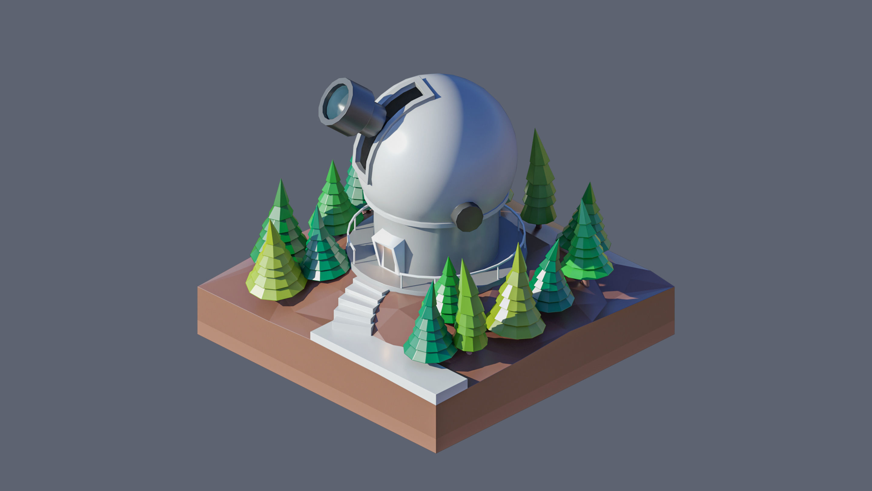 Worlds Square Low-poly 3D model_80