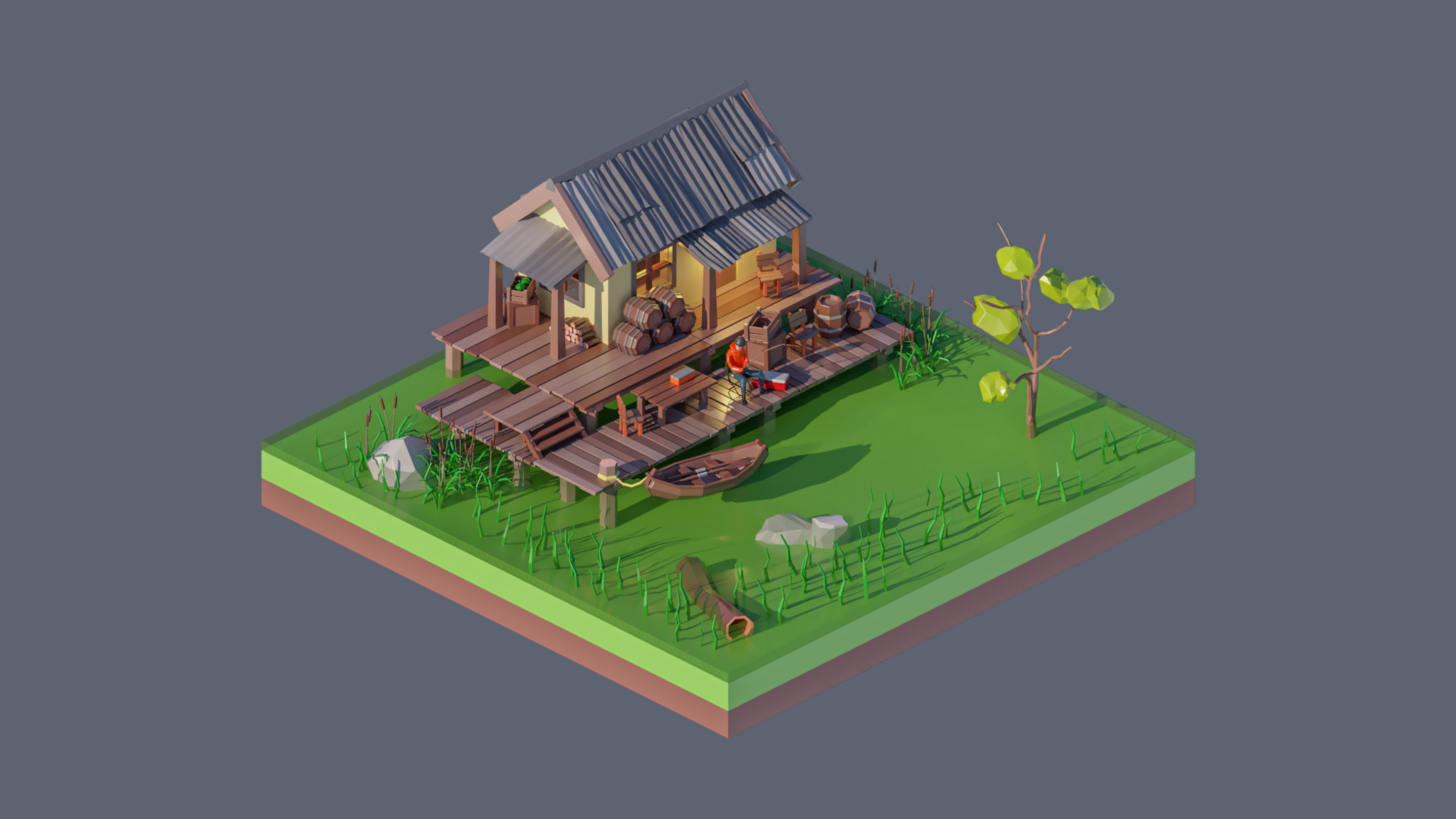 Worlds Square Low-poly 3D model_87