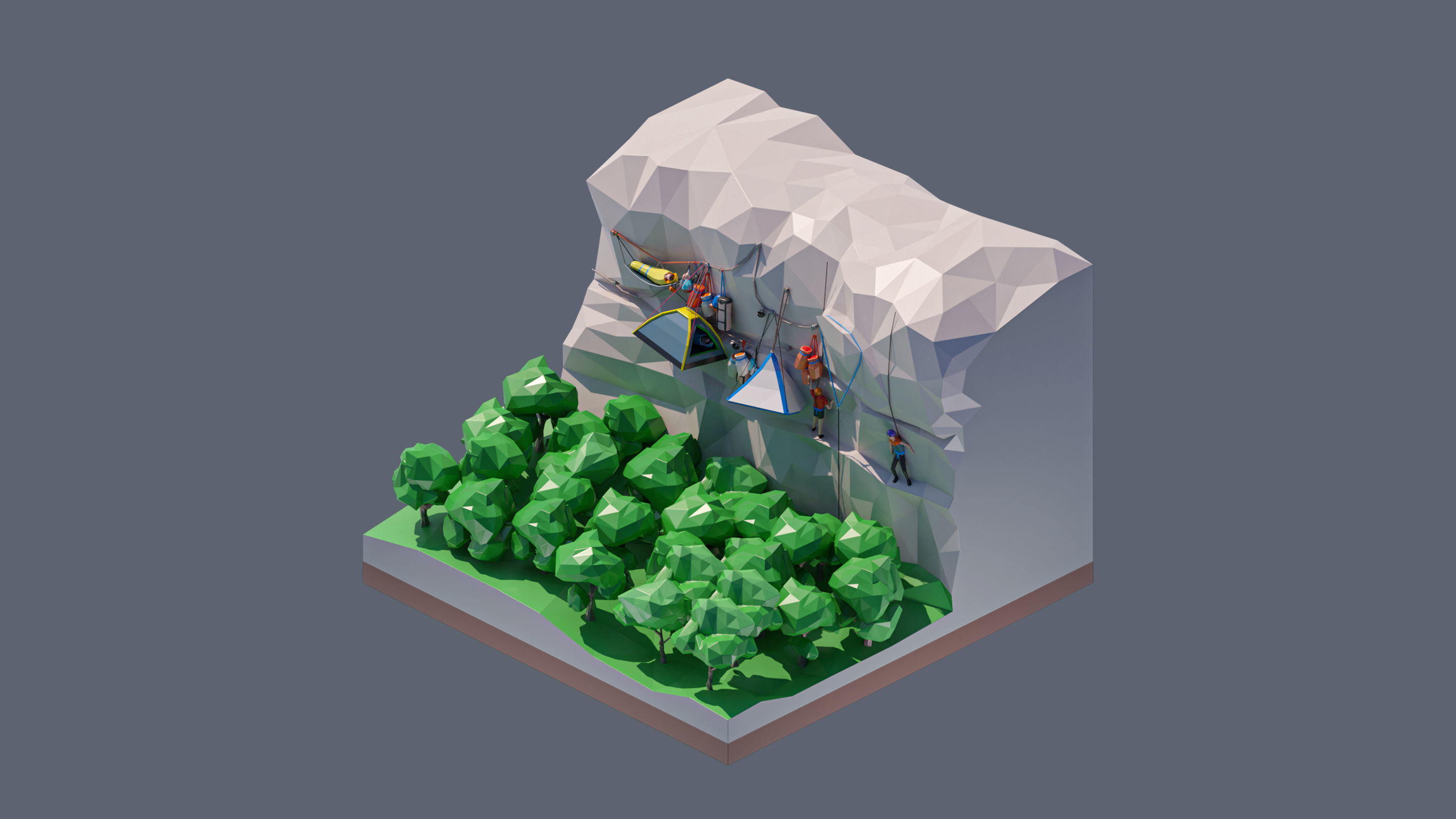 Worlds Square Low-poly 3D model_104