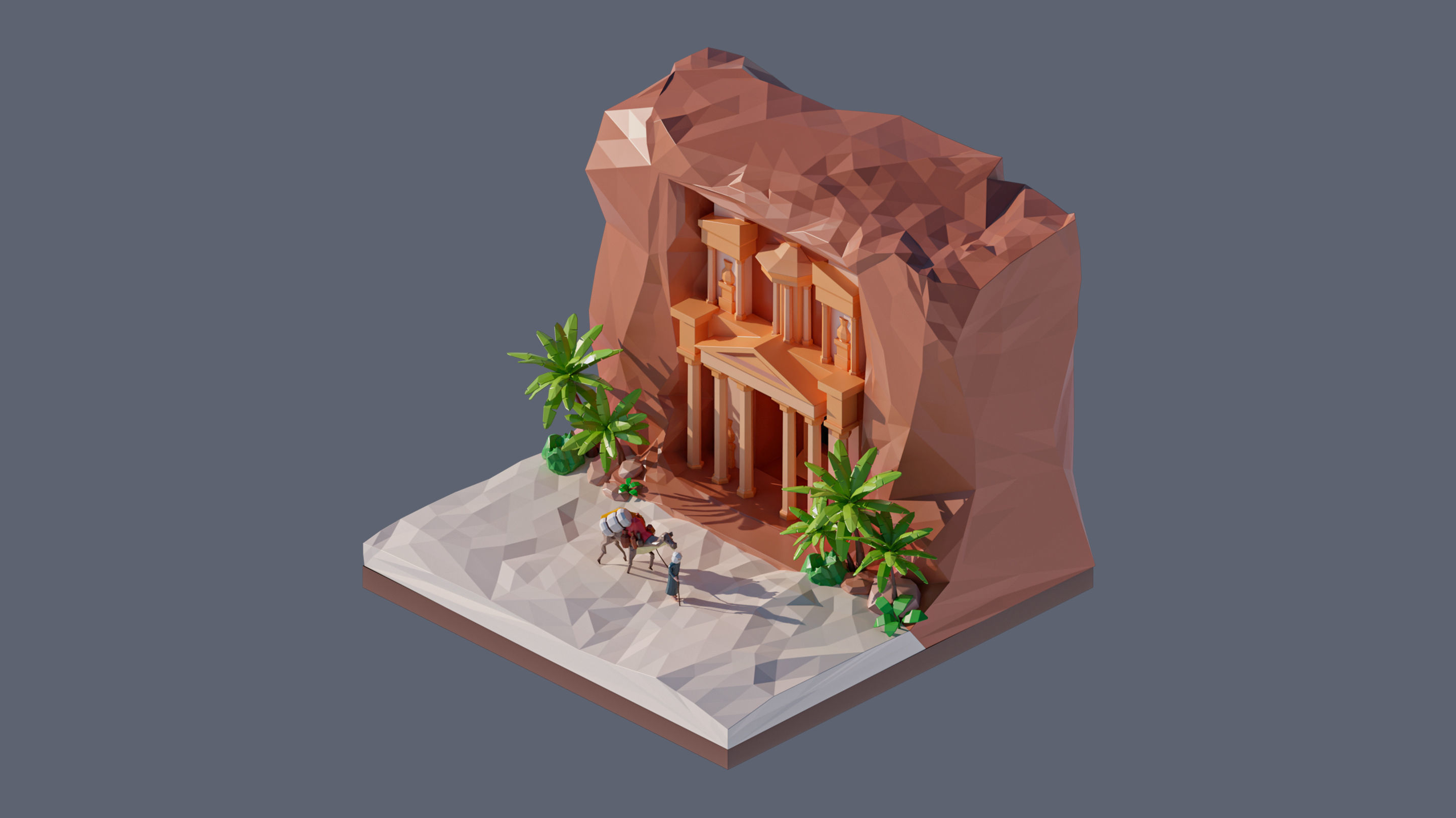 Worlds Square Low-poly 3D model_88