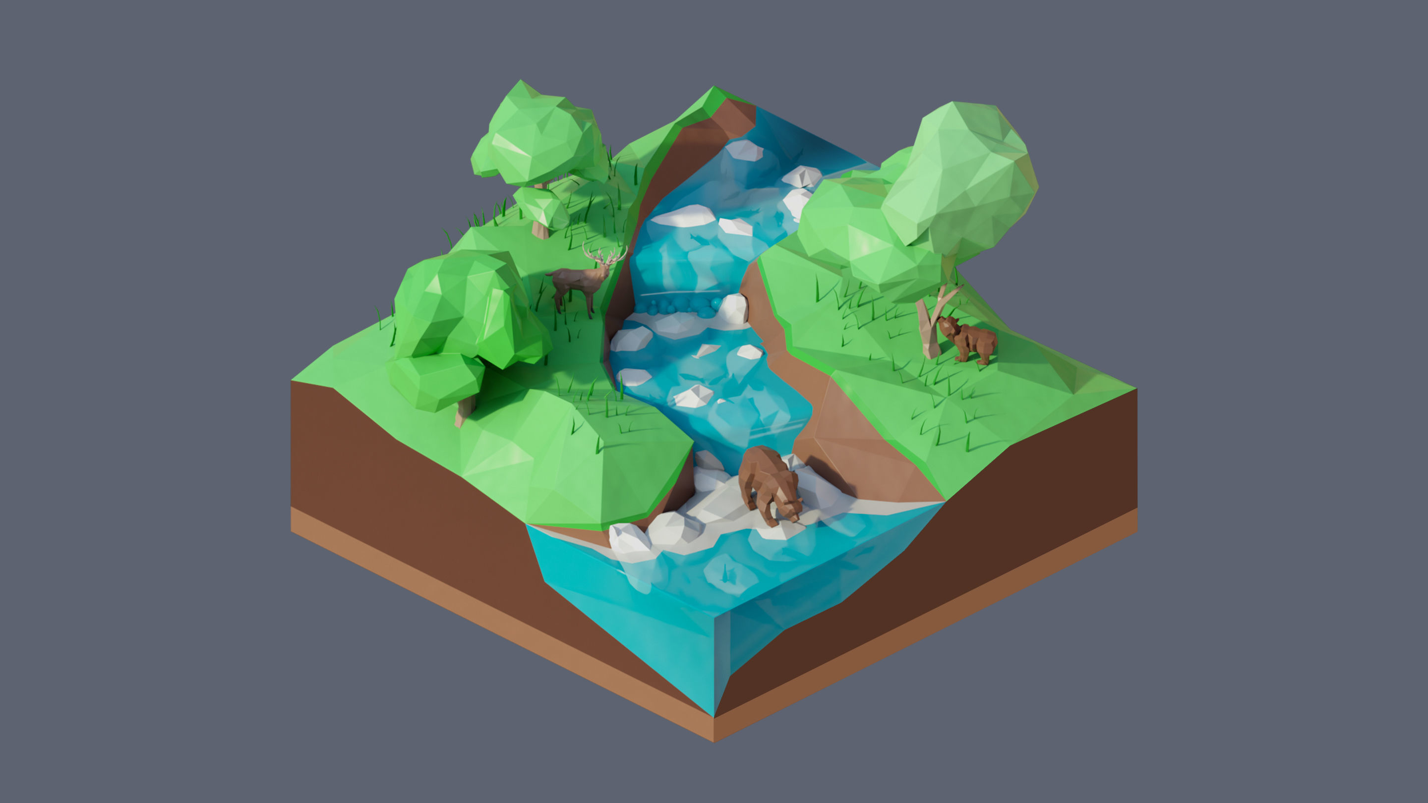 Worlds Square Low-poly 3D model_43