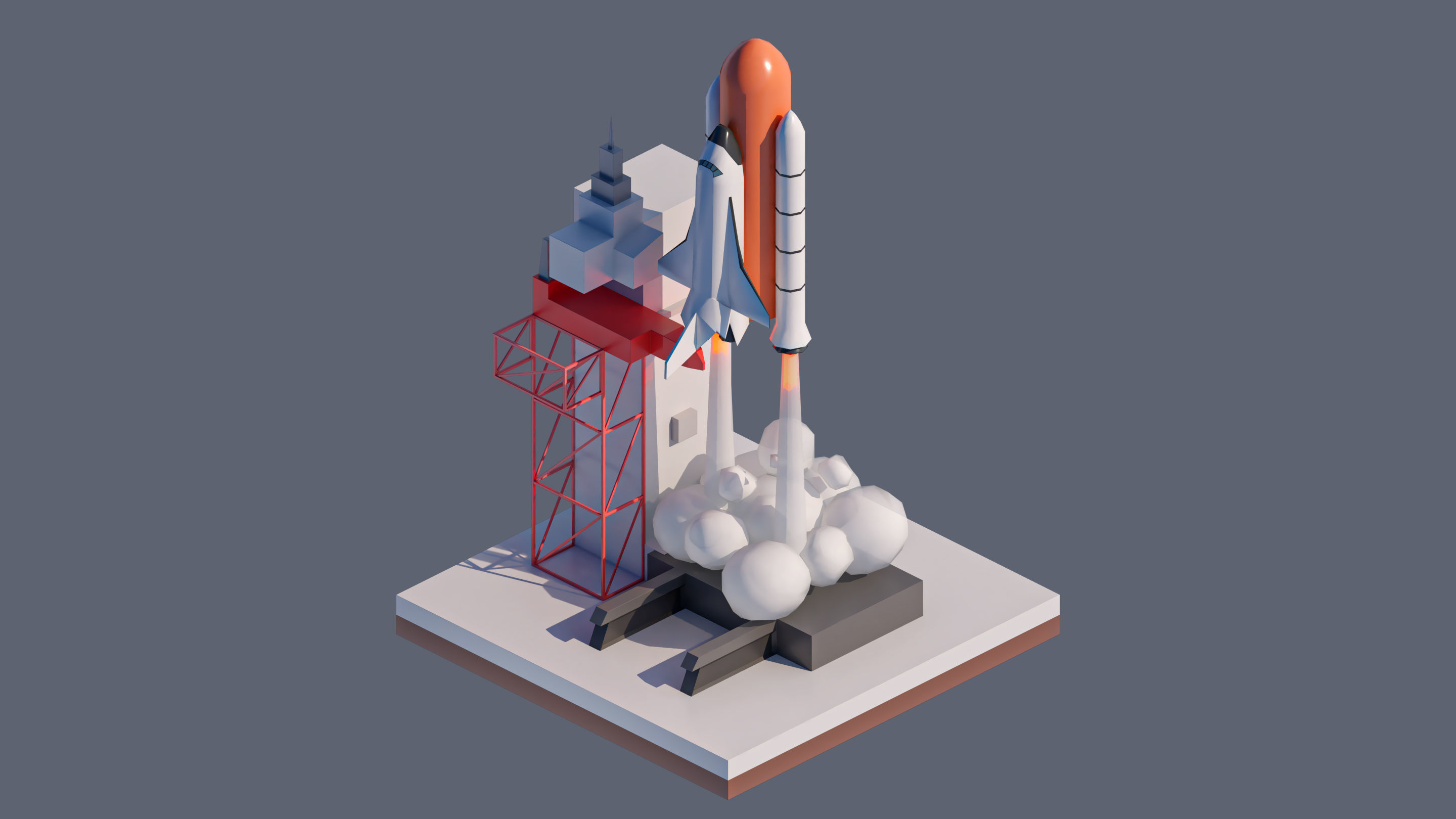 Worlds Square Low-poly 3D model_101