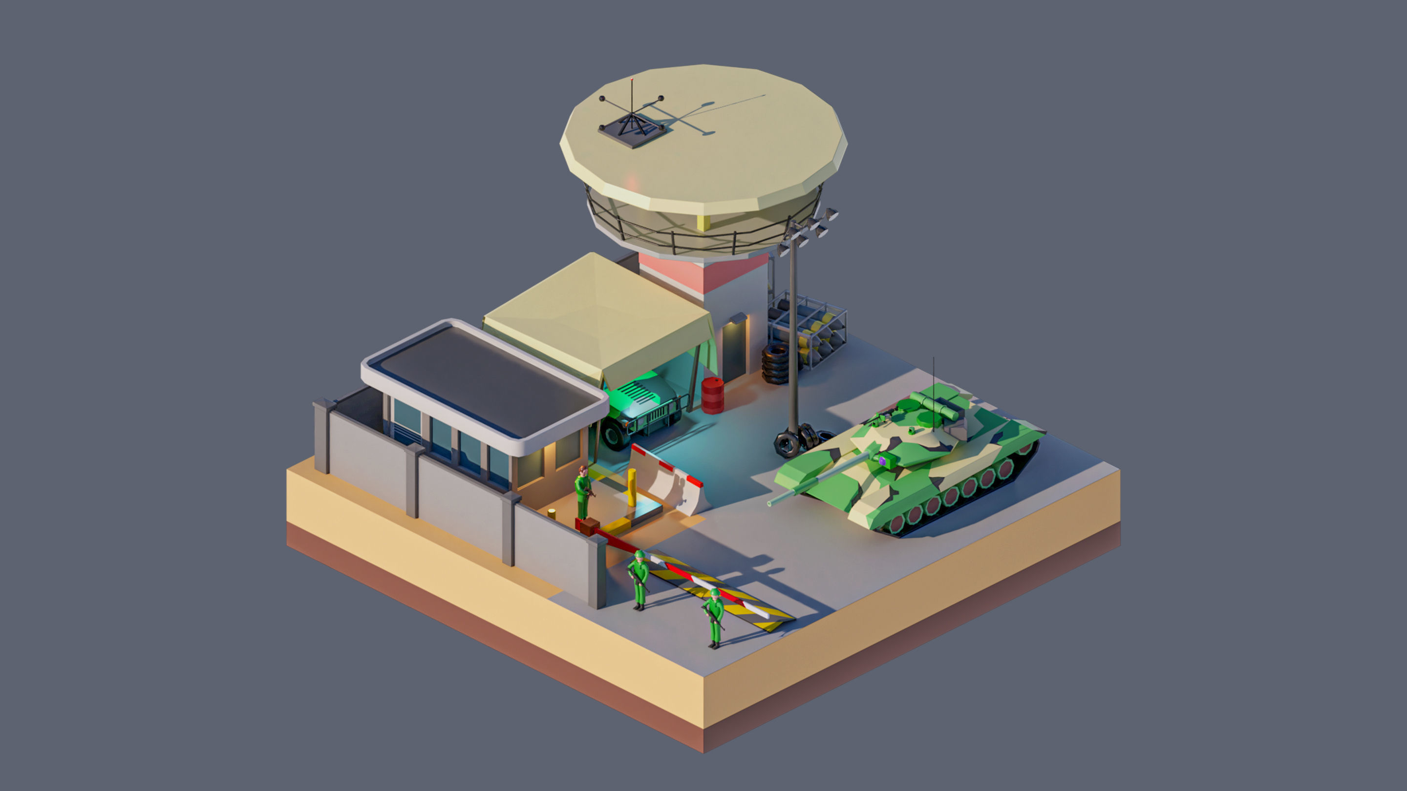 Worlds Square Low-poly 3D model_65