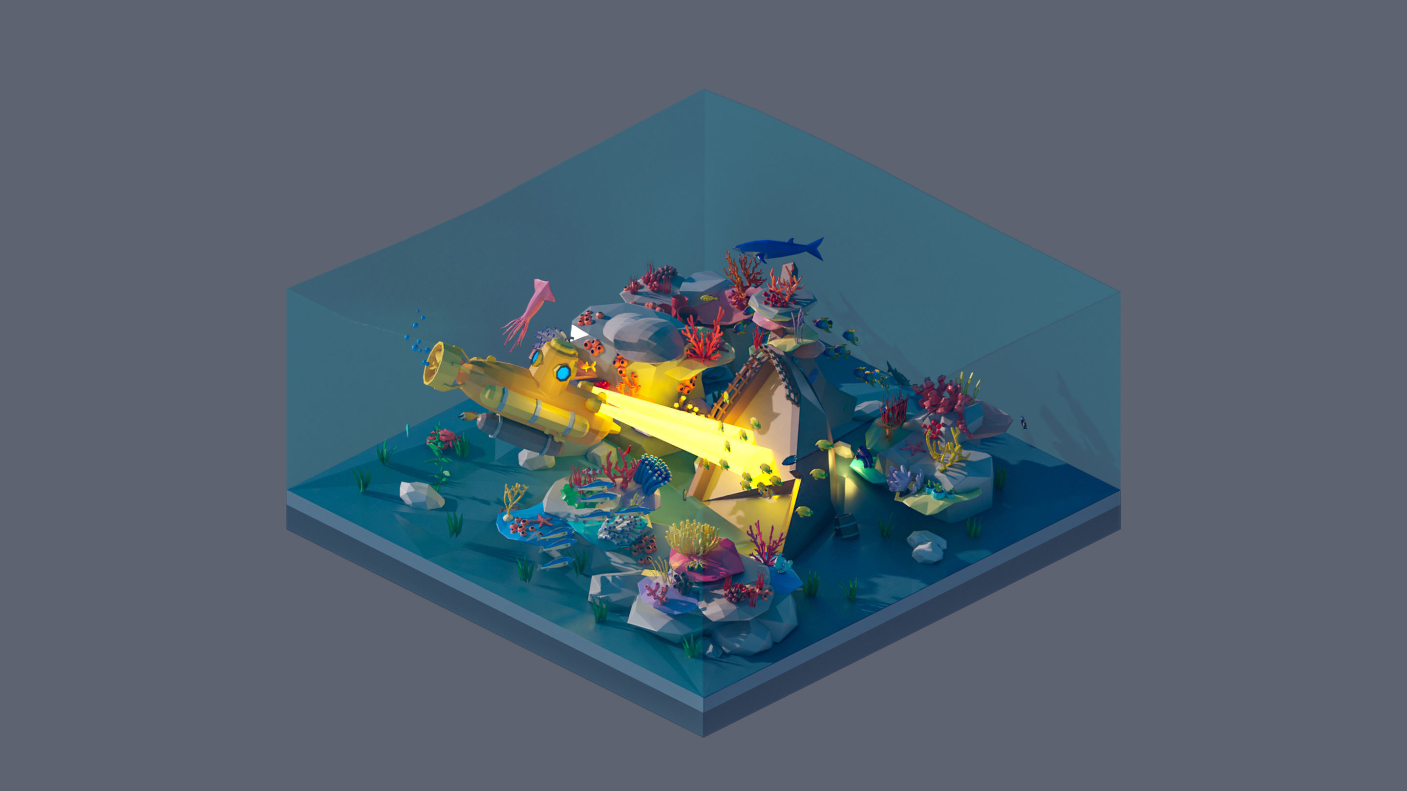 Worlds Square Low-poly 3D model_92