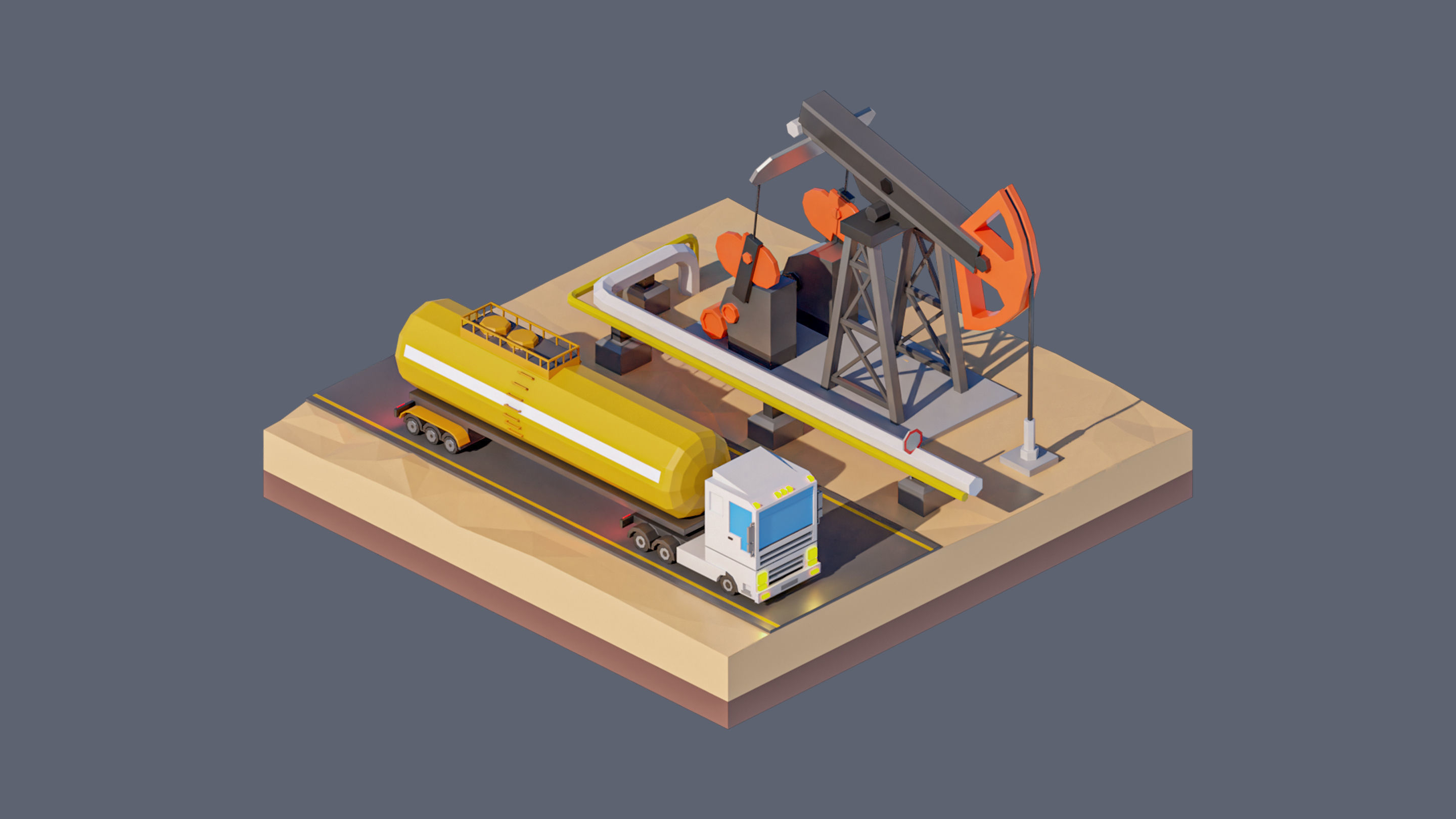 Worlds Square Low-poly 3D model_90