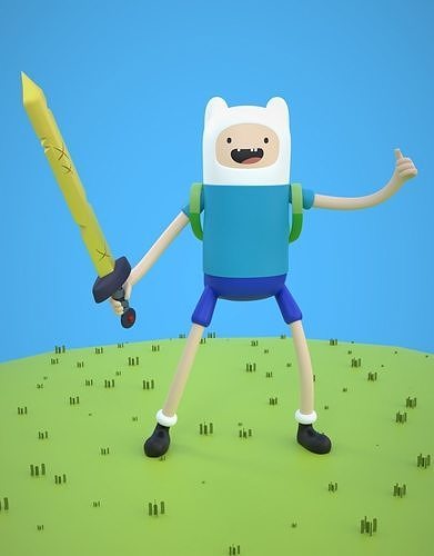 Finn the Human Low-poly 3D model