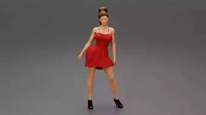 Beautiful Woman in Sexy Dress Posing