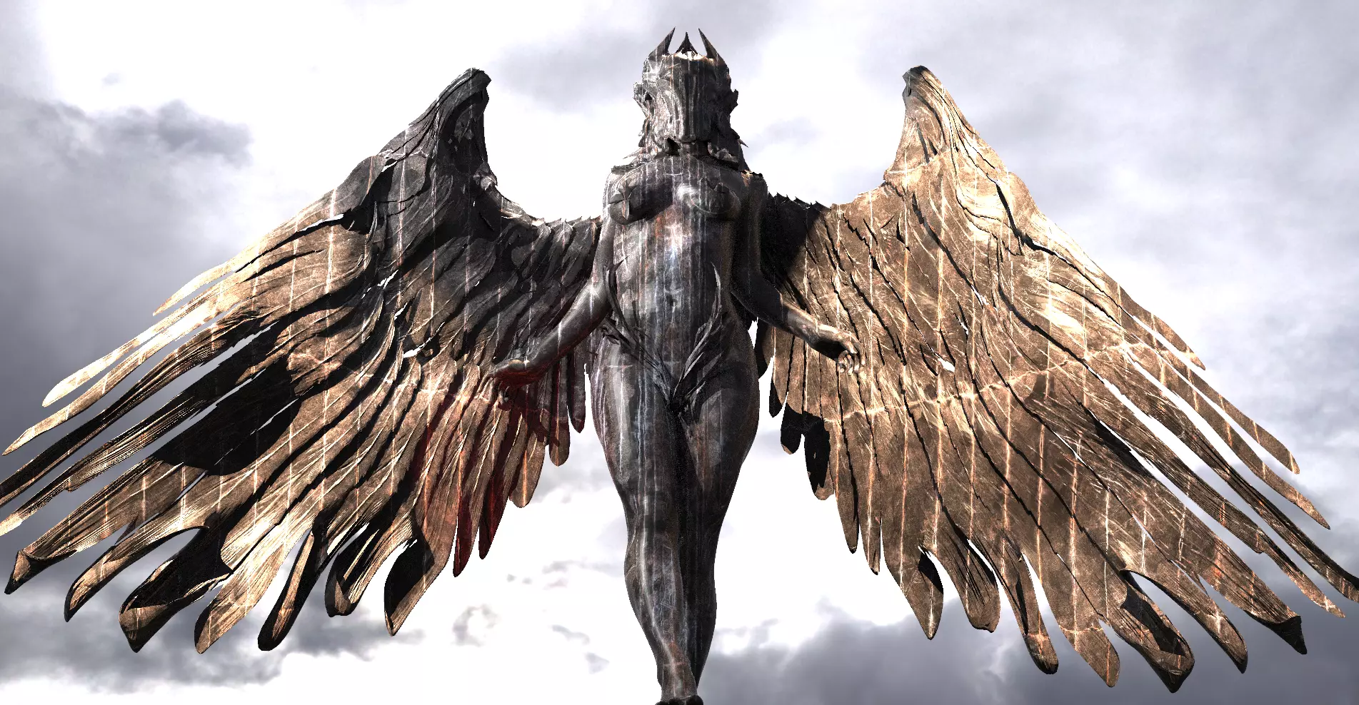 Valkyrie statue Winged 8  3D model_0