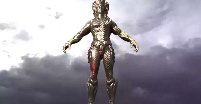 Female Atlantean Warrior Statue 1  3D model