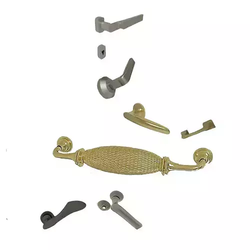 Doorknobs gold handle on wall