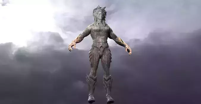 Female Atlantean Warrior Statue 2 