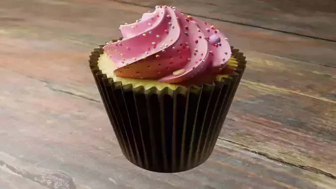 cupcake on wooden table