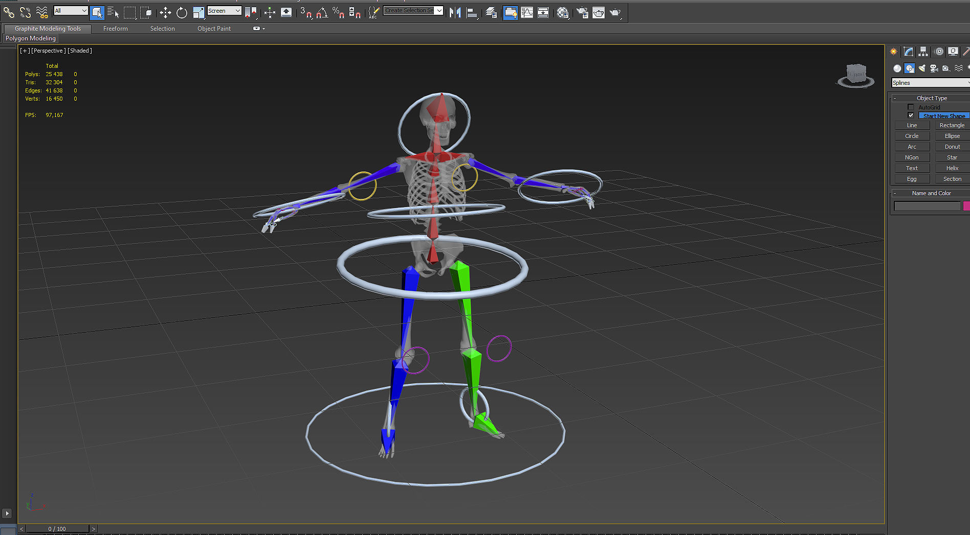 Lowpoly Human Skeleton Low-poly 3D model_11